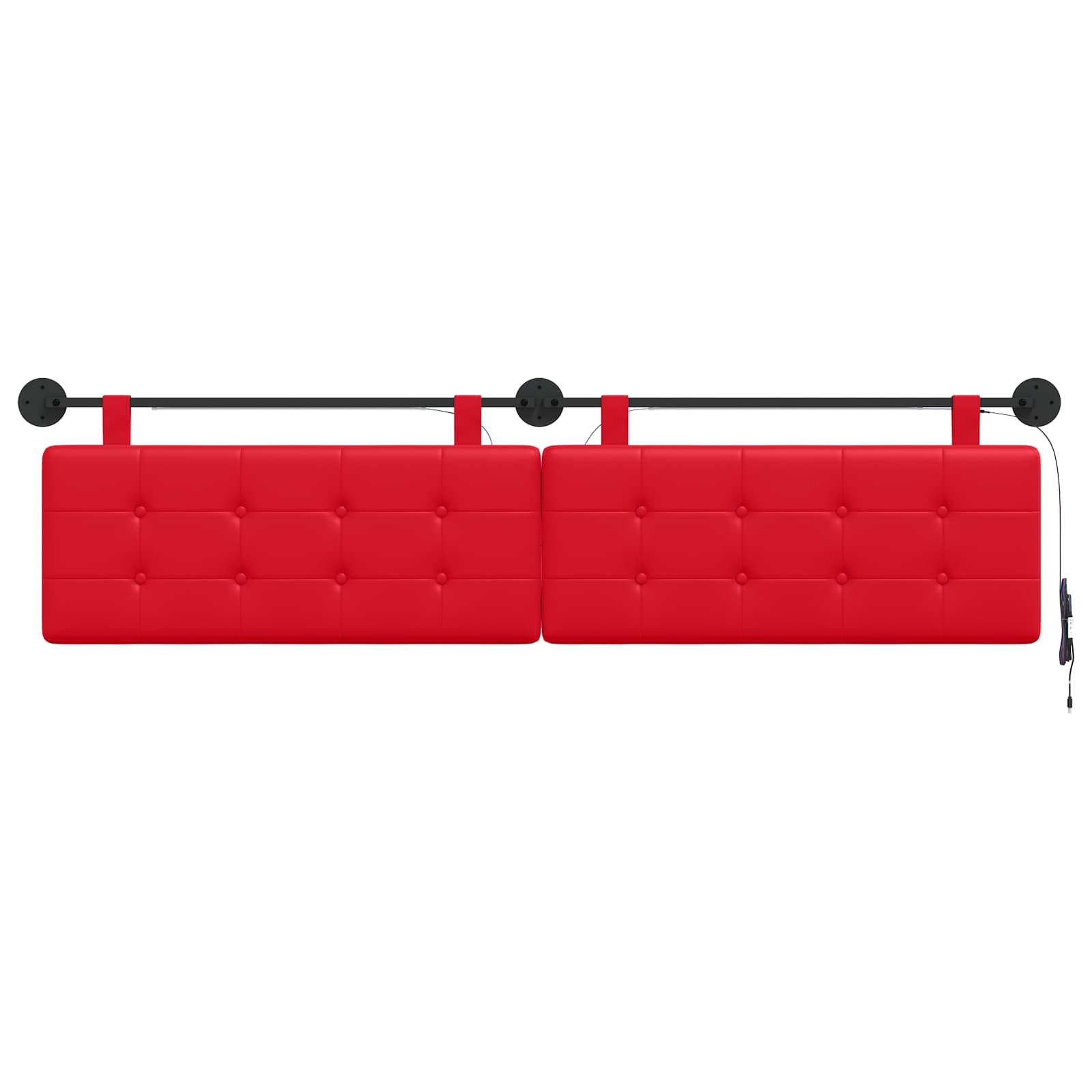 Tête de lit suspendue Avec lumière LED Rouge Simili cuir - XIOS