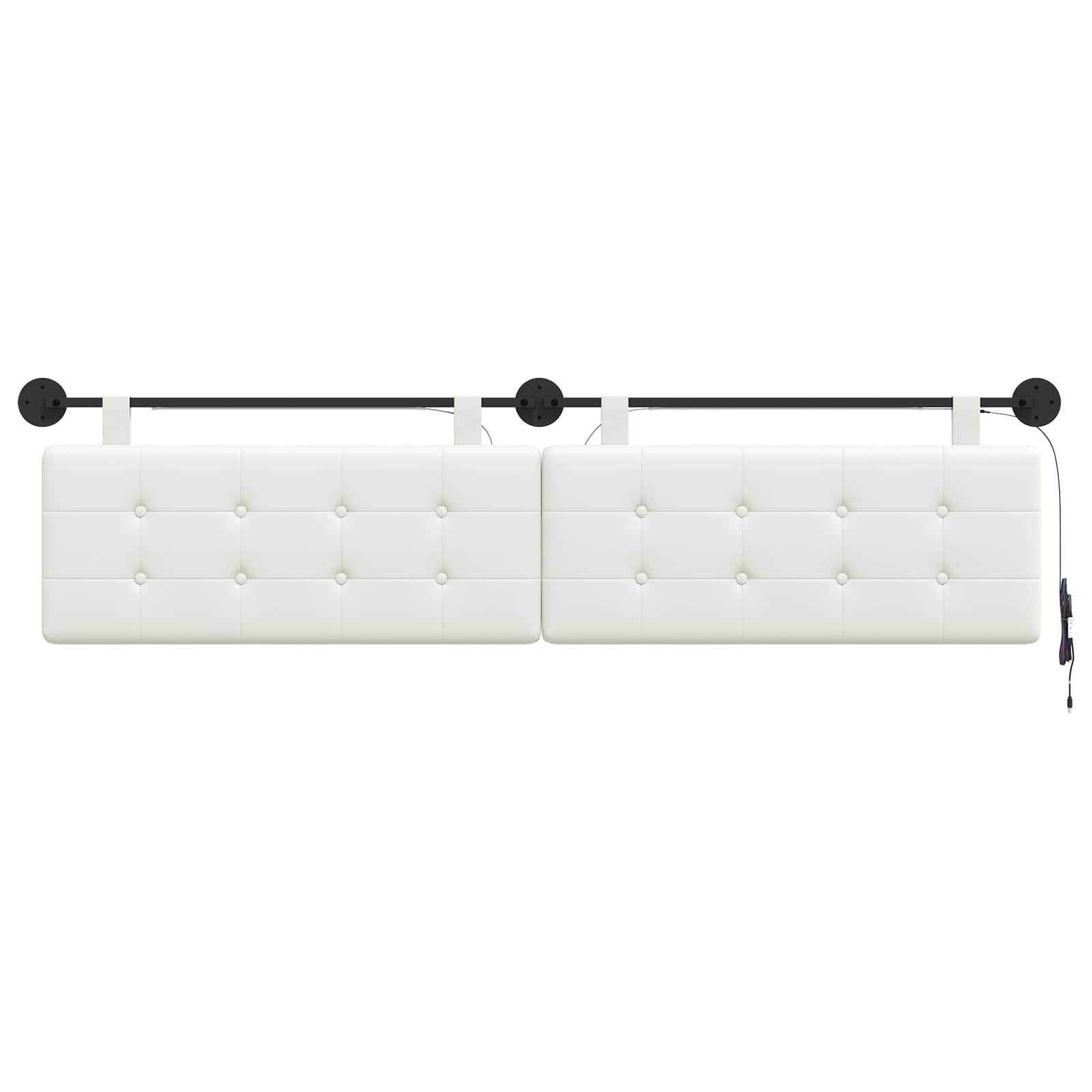 Tête de lit suspendue Avec lumière LED Blanc Simili cuir - XIOS