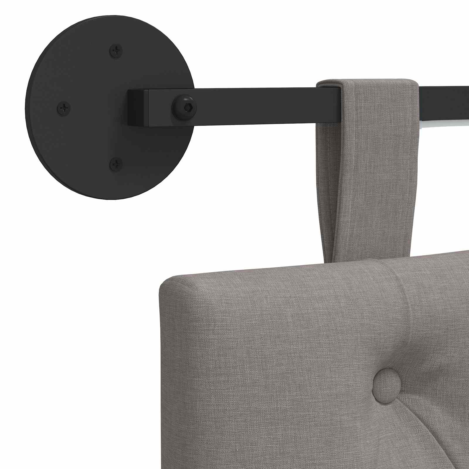 Tête de lit suspendue Avec lumière LED Taupe Tissu - XIOS