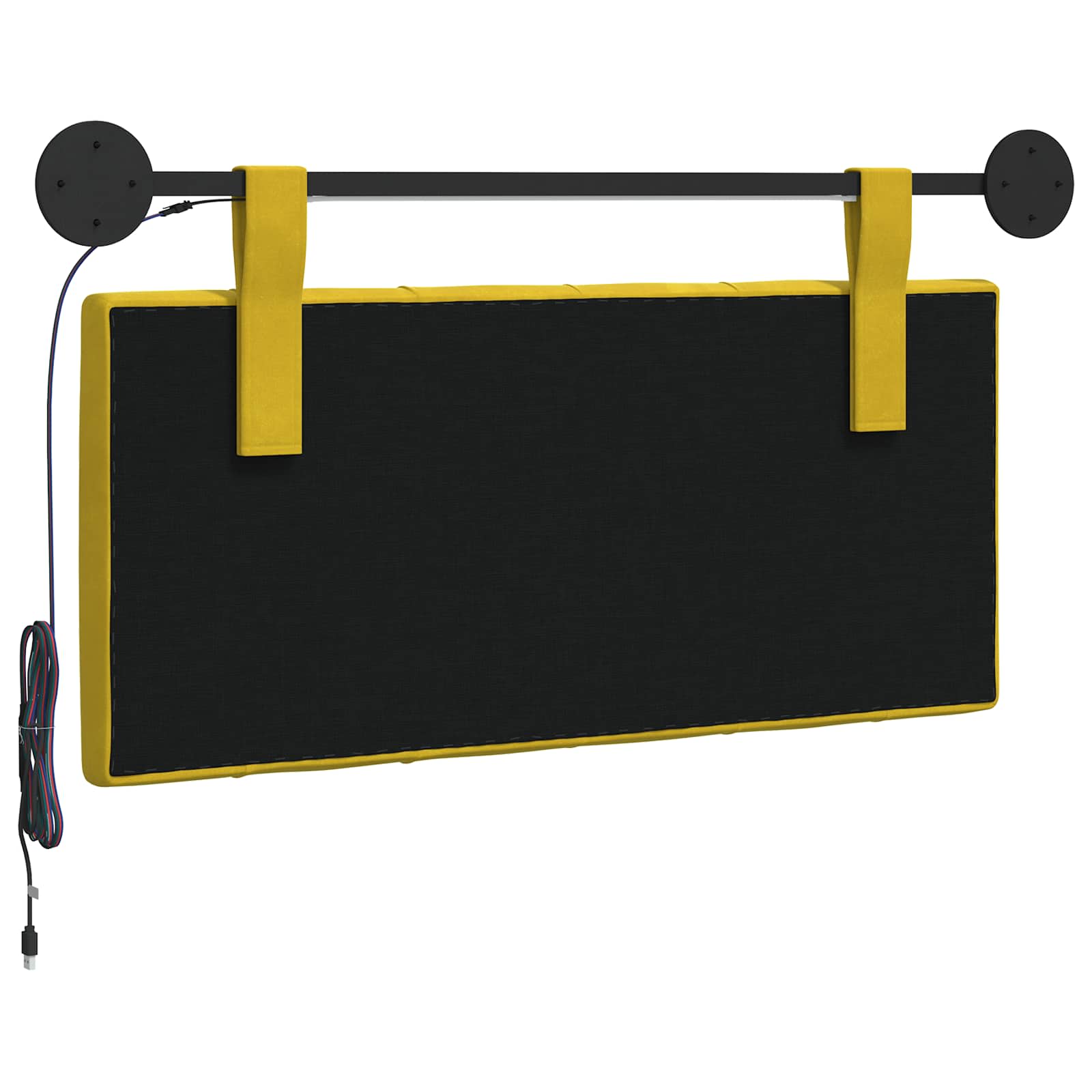 Tête de lit suspendue Avec lumière LED Jaune Velours - XIOS