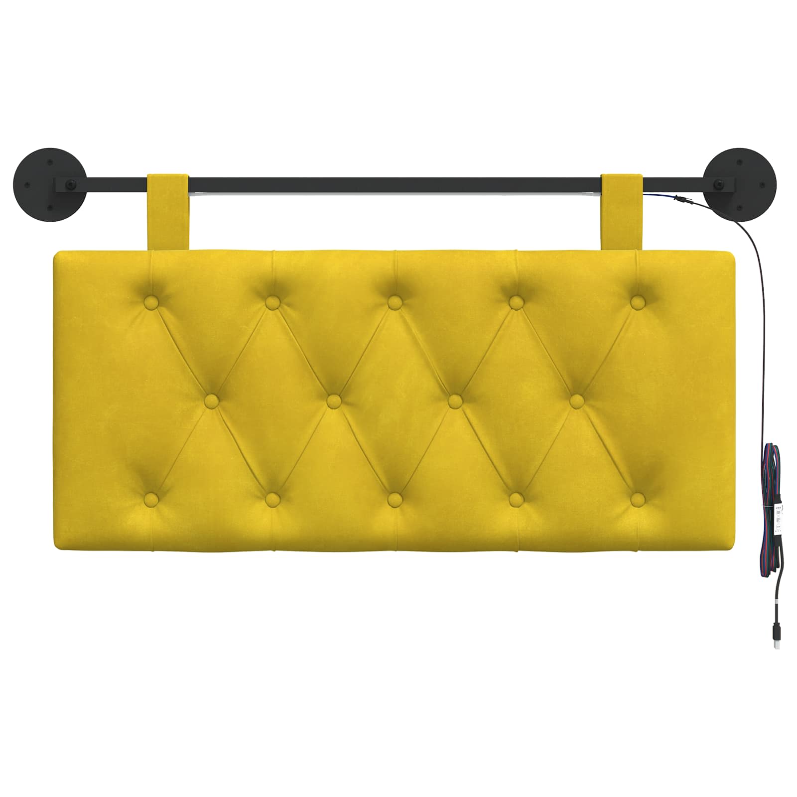 Tête de lit suspendue Avec lumière LED Jaune Velours - XIOS