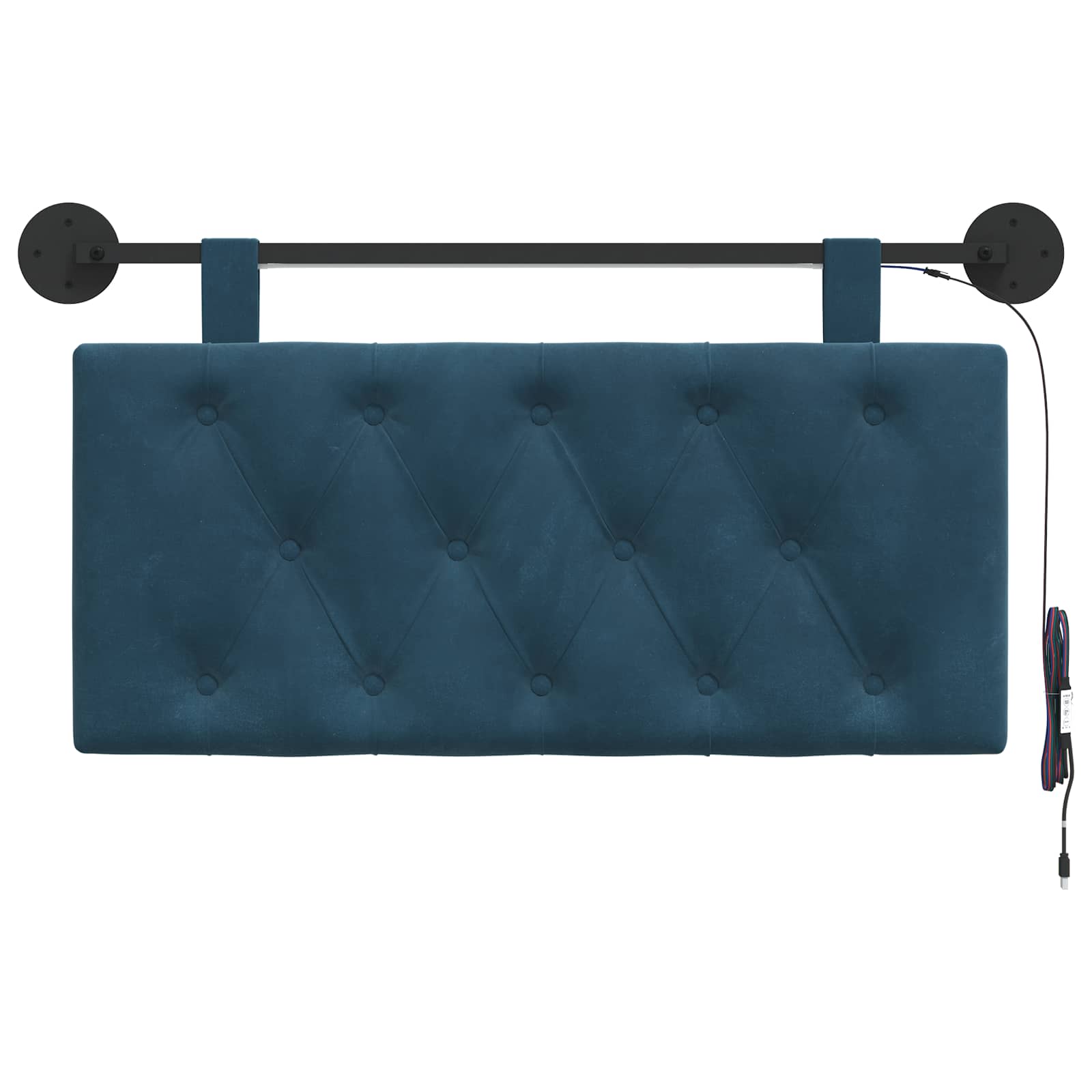 Tête de lit suspendue Avec lumière LED Bleu Velours - XIOS