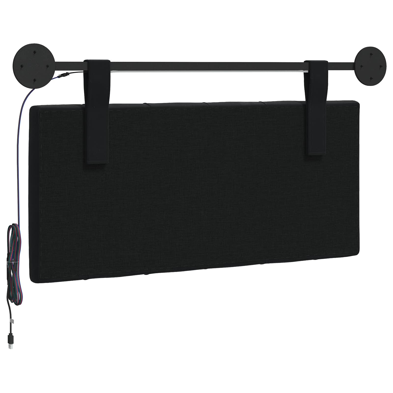 Tête de lit suspendue Avec lumière LED Noir Velours - XIOS