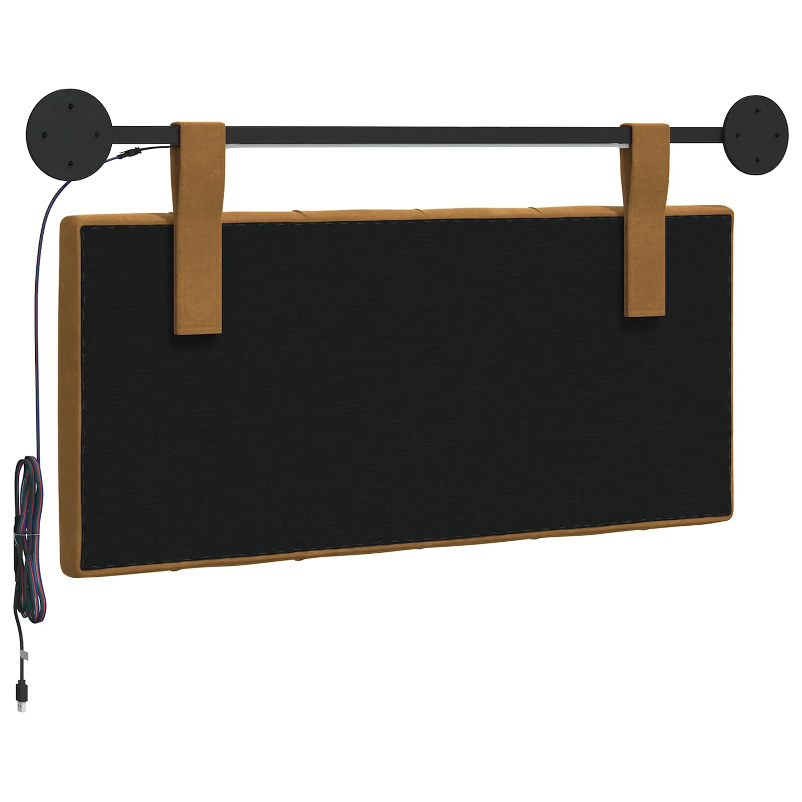 Tête de lit suspendue Avec lumière LED Marron Velours - XIOS