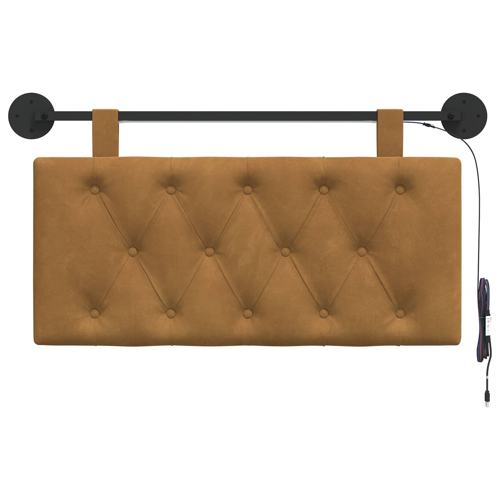 Tête de lit suspendue Avec lumière LED Marron Velours - XIOS