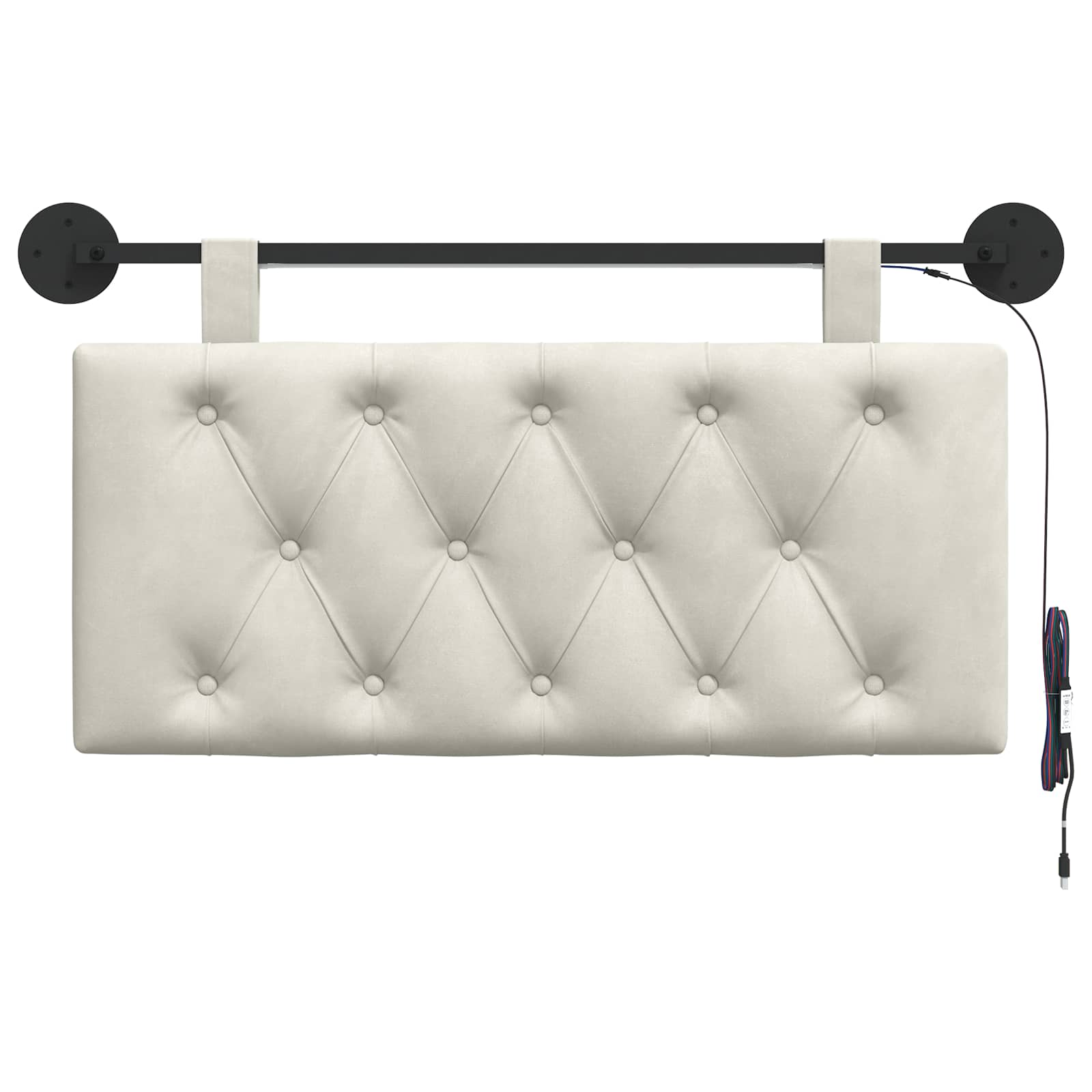 Tête de lit suspendue Avec lumière LED Crème Velours - XIOS