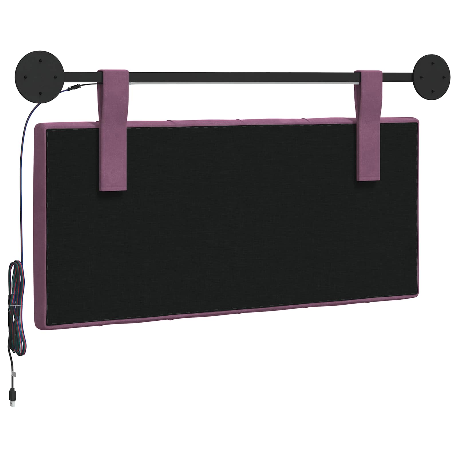 Tête de lit suspendue Avec lumière LED Pourpre Velours - XIOS