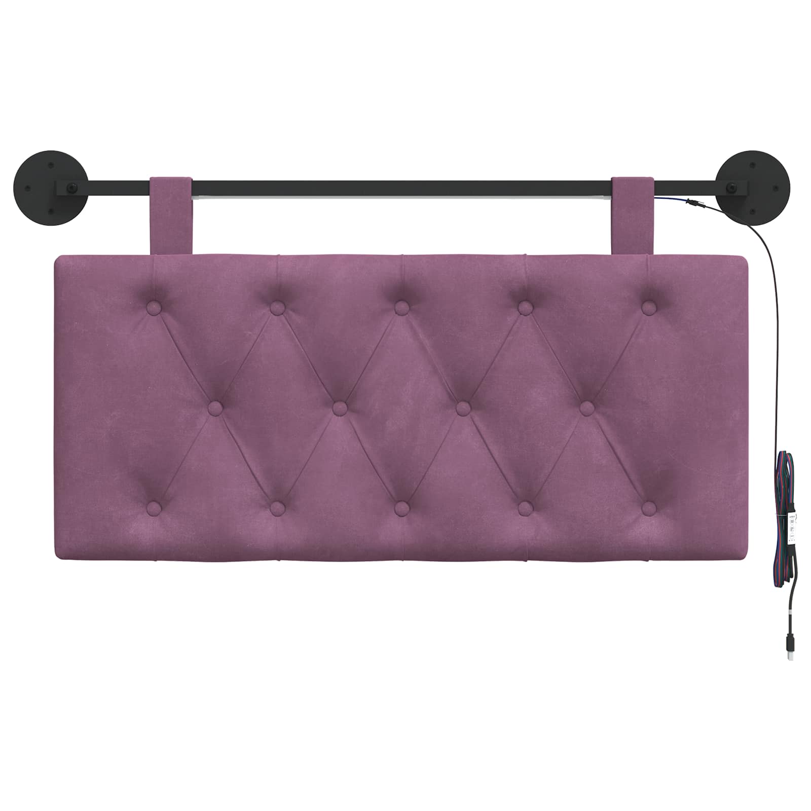 Tête de lit suspendue Avec lumière LED Pourpre Velours - XIOS