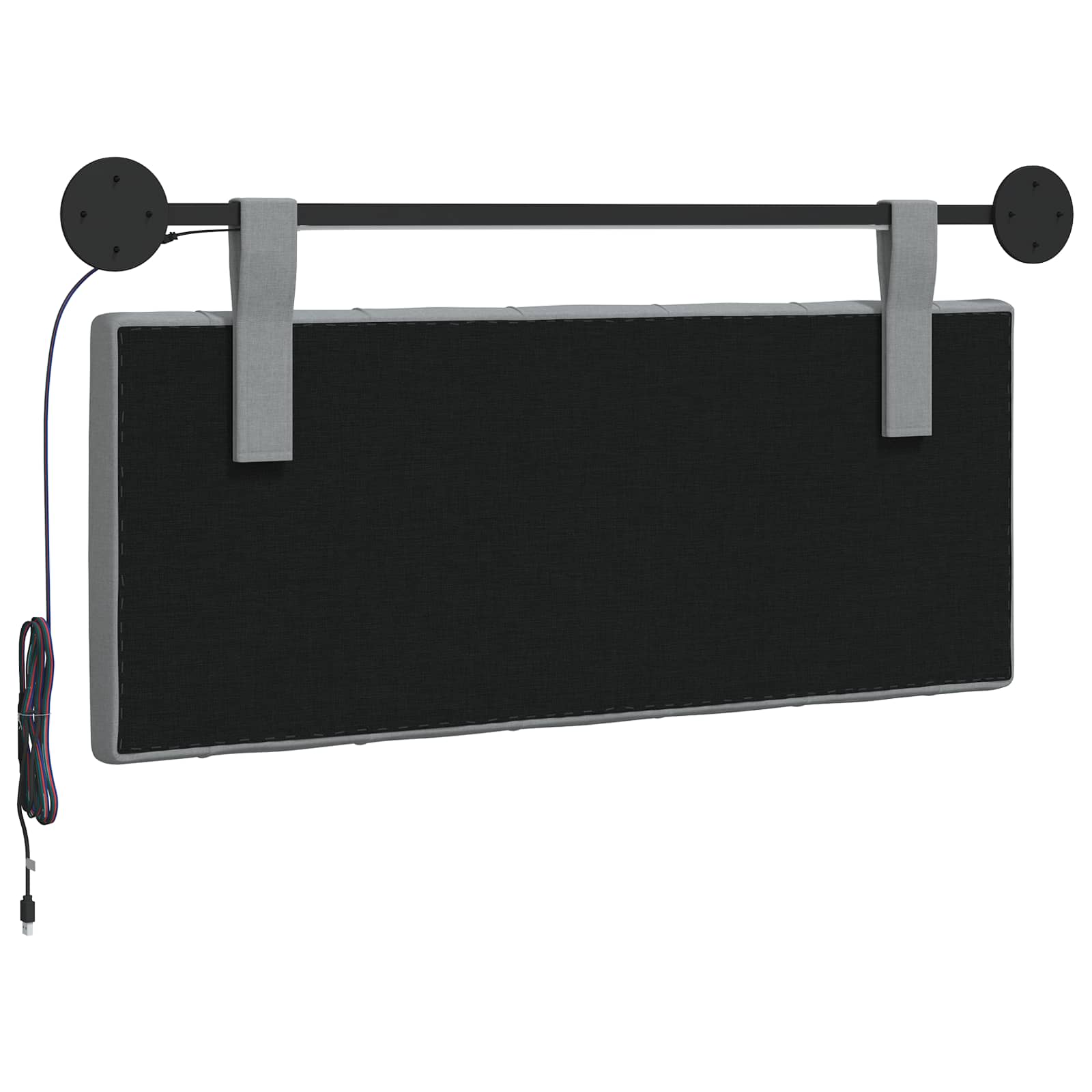 Tête de lit suspendue Avec lumière LED Gris clair Tissu - XIOS