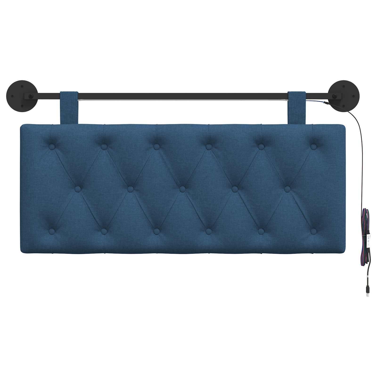 Tête de lit suspendue Avec lumière LED Bleu Tissu - XIOS