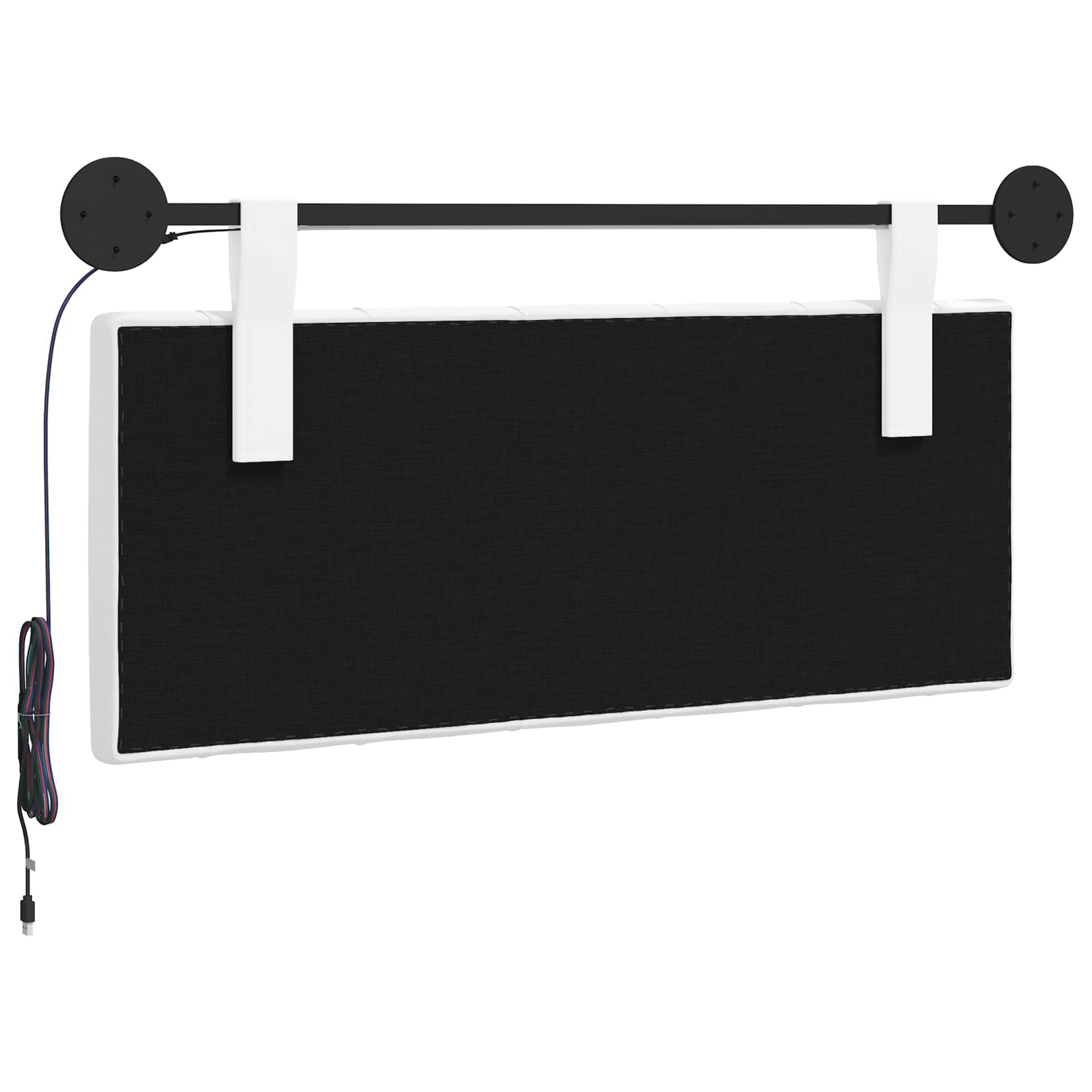 Tête de lit suspendue Avec lumière LED Blanc Tissu - XIOS