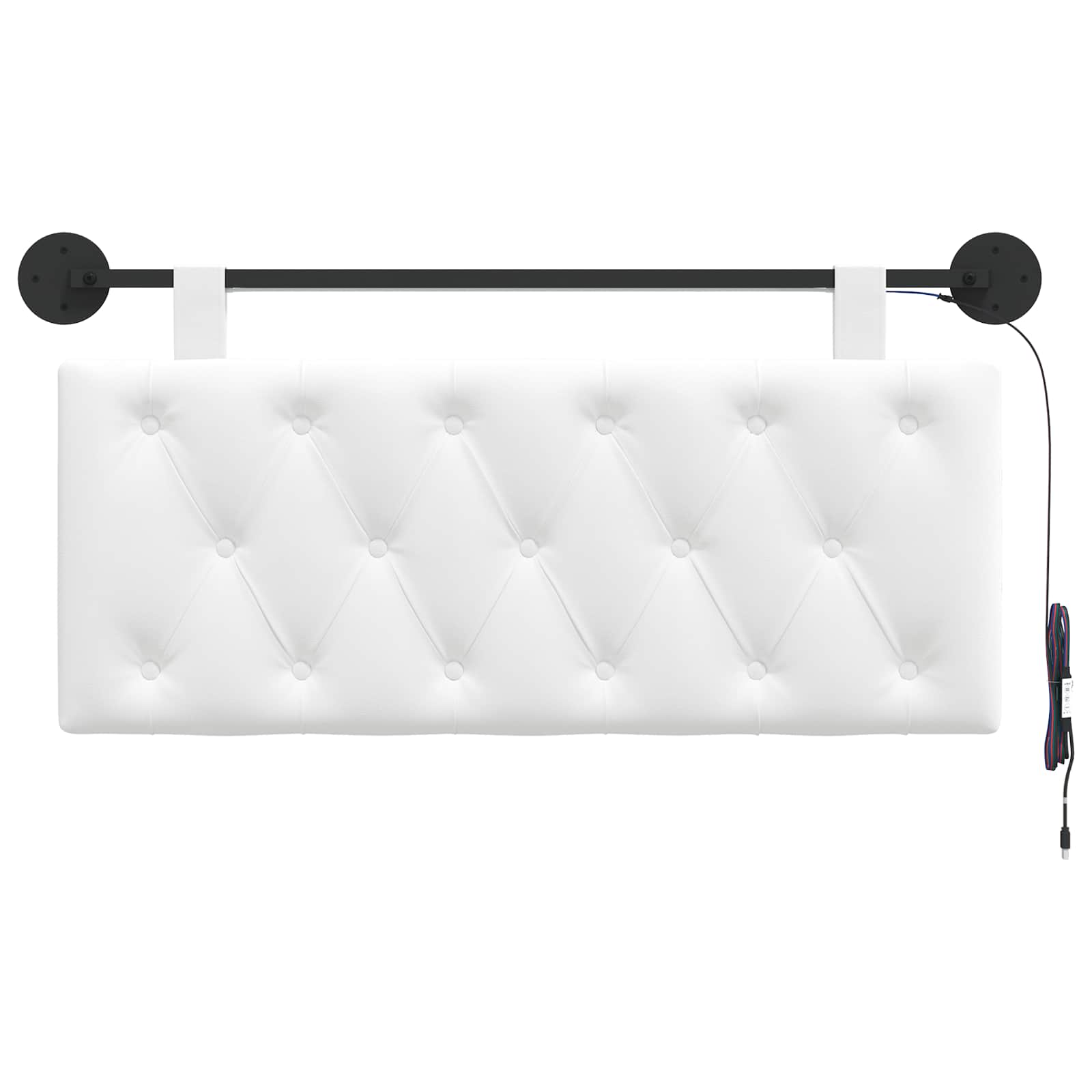 Tête de lit suspendue Avec lumière LED Blanc Tissu - XIOS