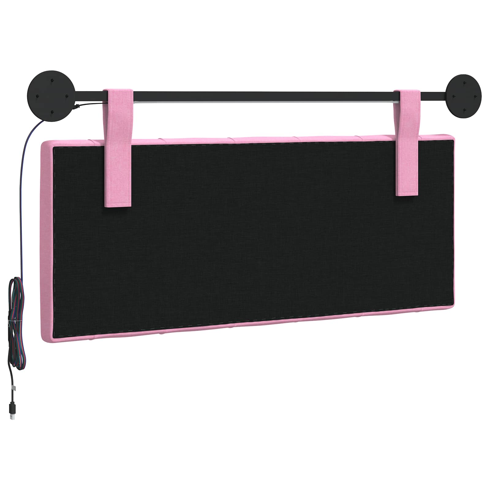 Tête de lit suspendue Avec lumière LED Rose Tissu - XIOS