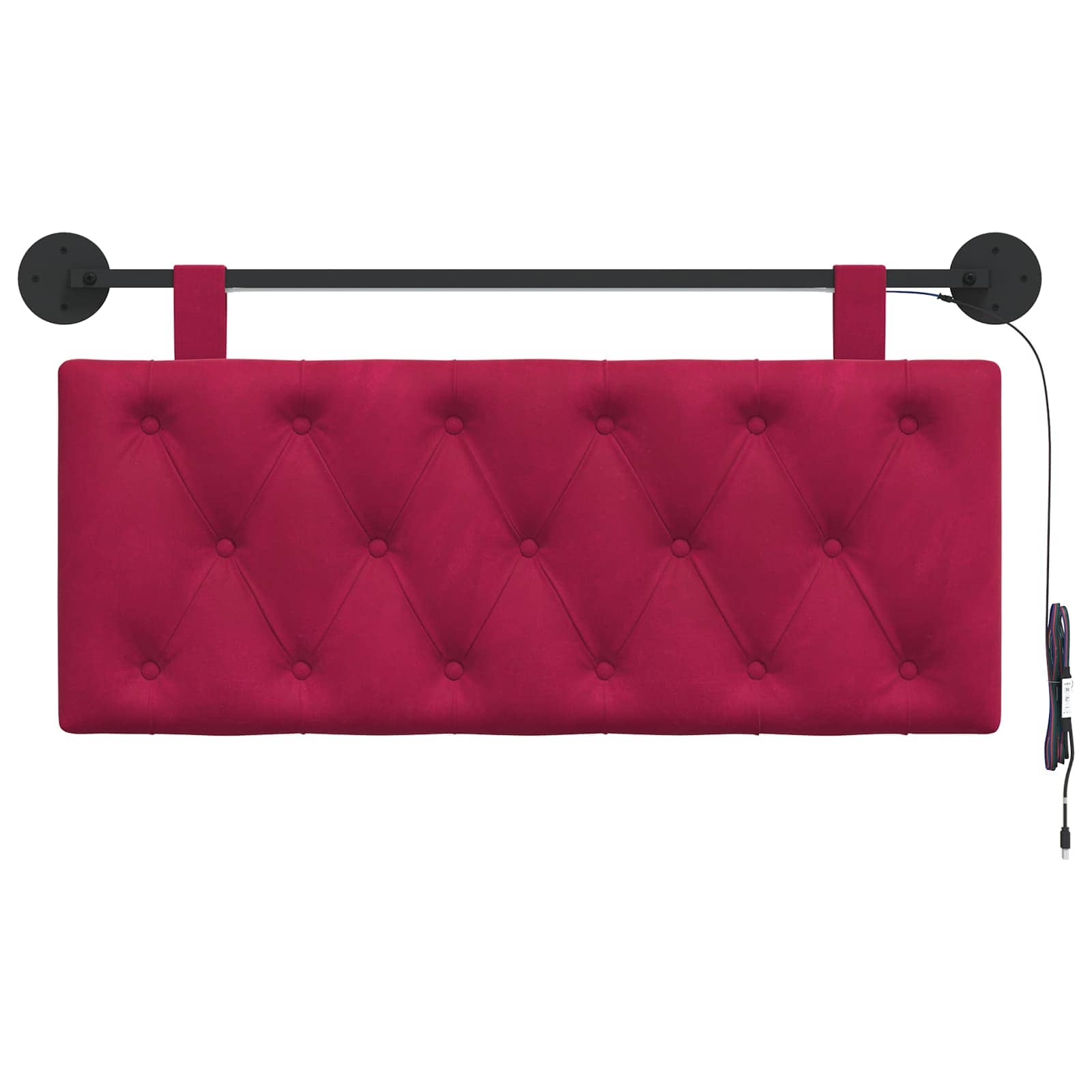 Tête de lit suspendue Avec lumière LED Bordeaux Velours - XIOS