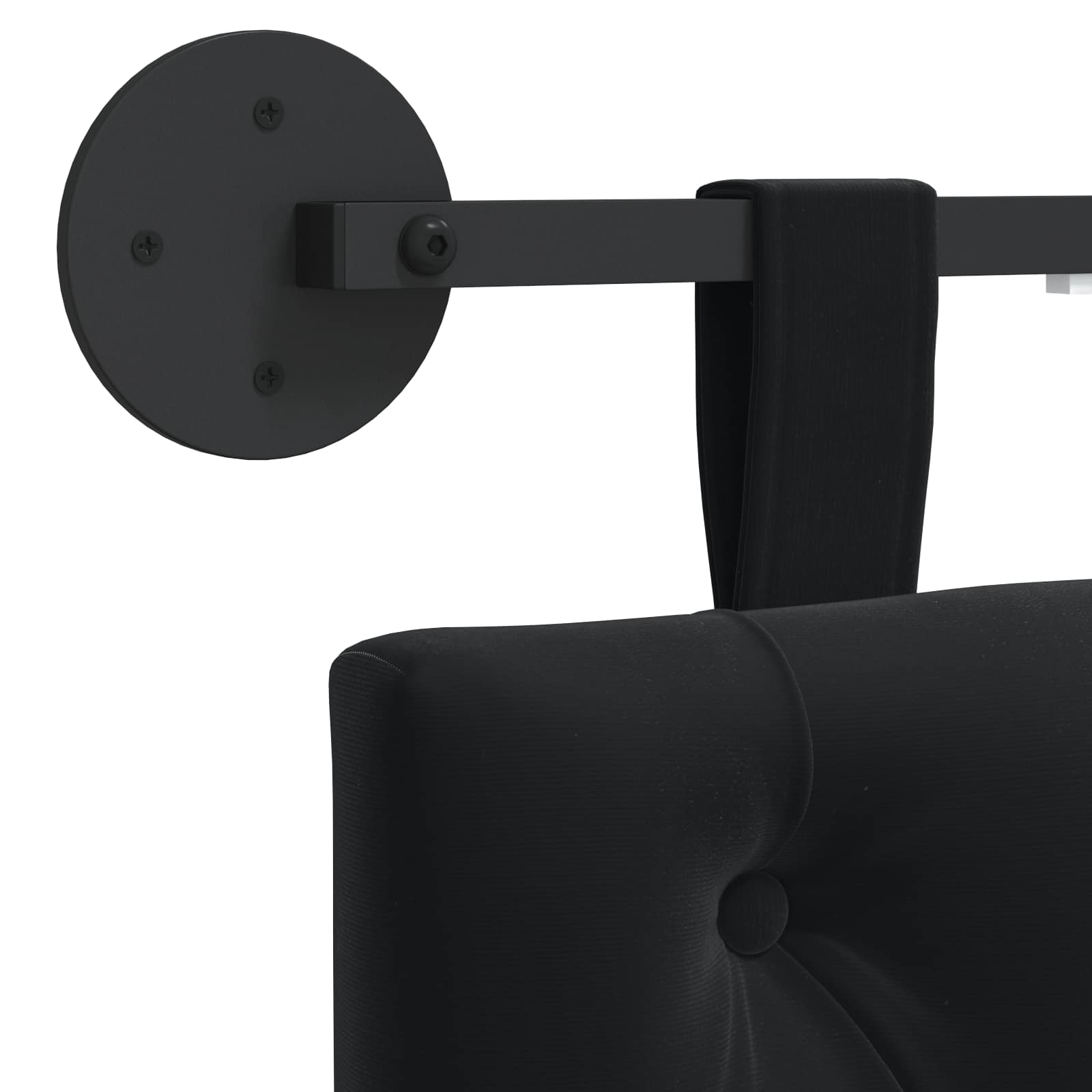 Tête de lit suspendue Avec lumière LED Noir Velours - XIOS