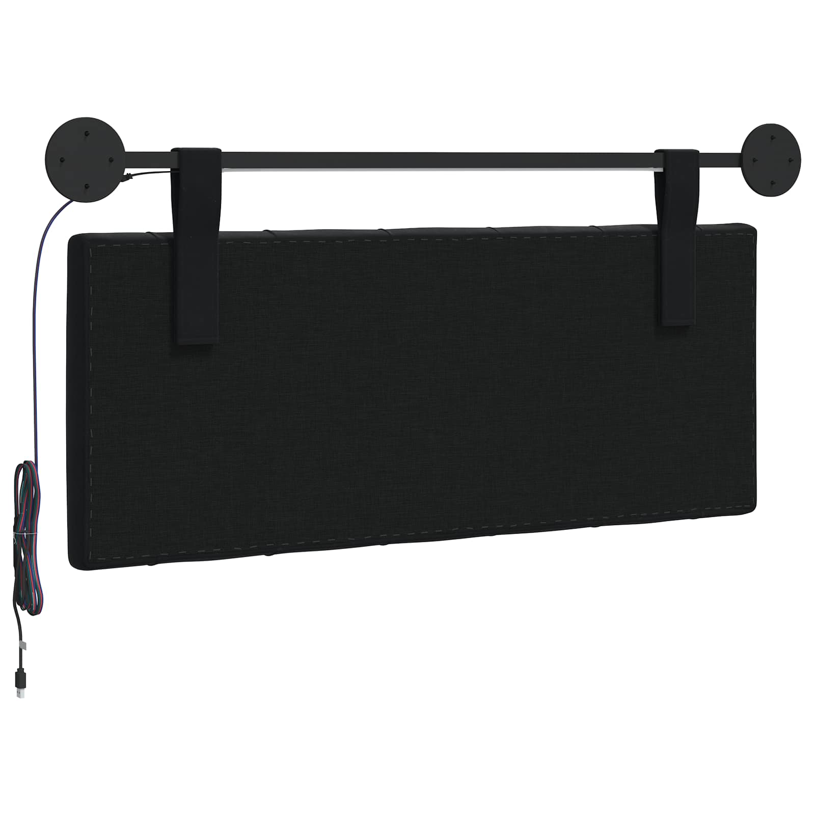 Tête de lit suspendue Avec lumière LED Noir Velours - XIOS