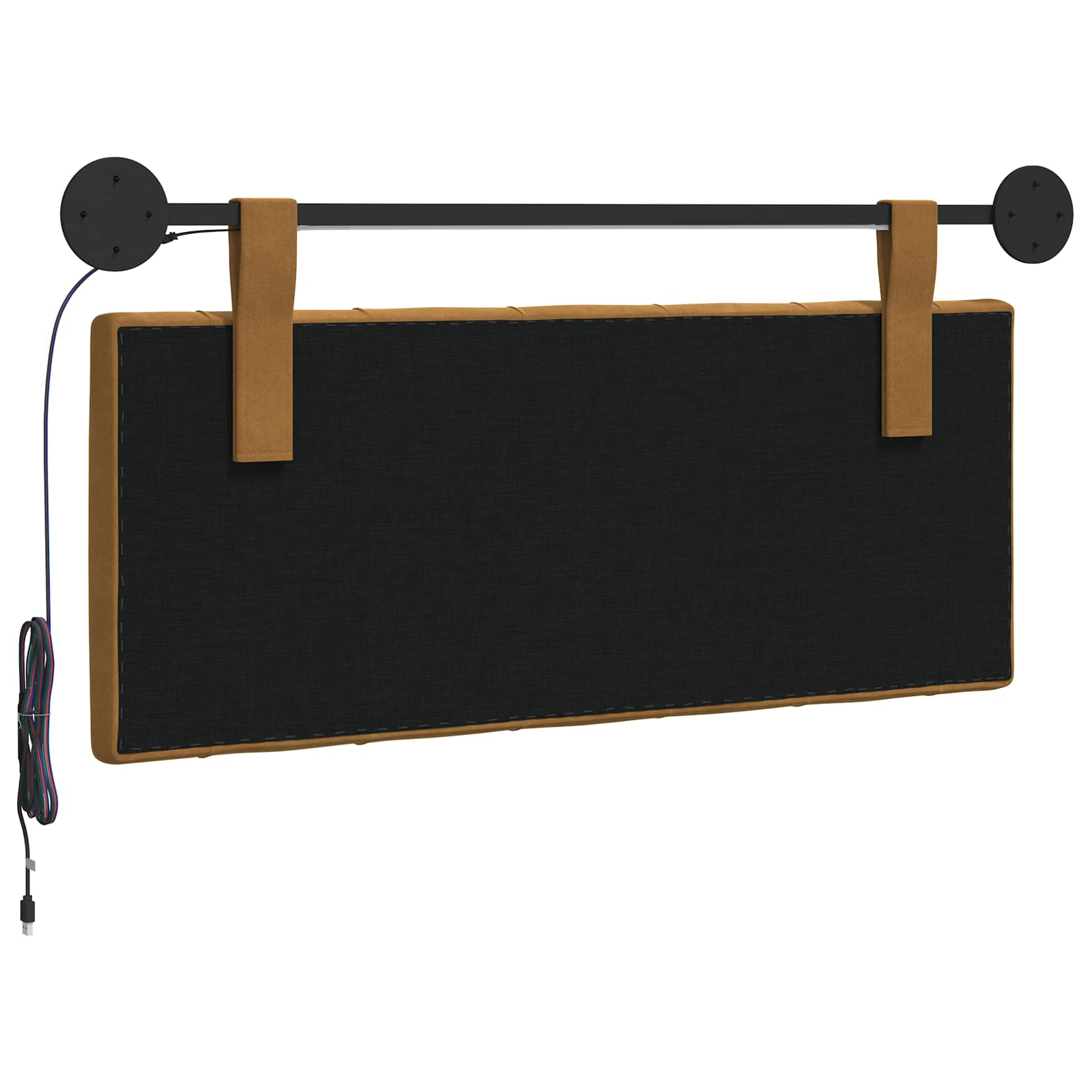 Tête de lit suspendue Avec lumière LED Marron Velours - XIOS