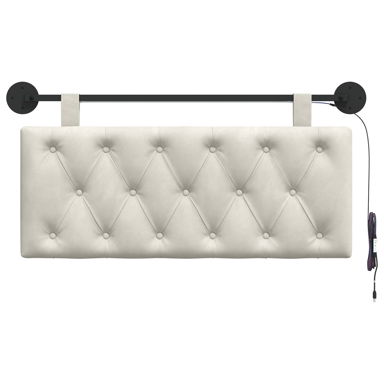 Tête de lit suspendue Avec lumière LED Crème Velours - XIOS