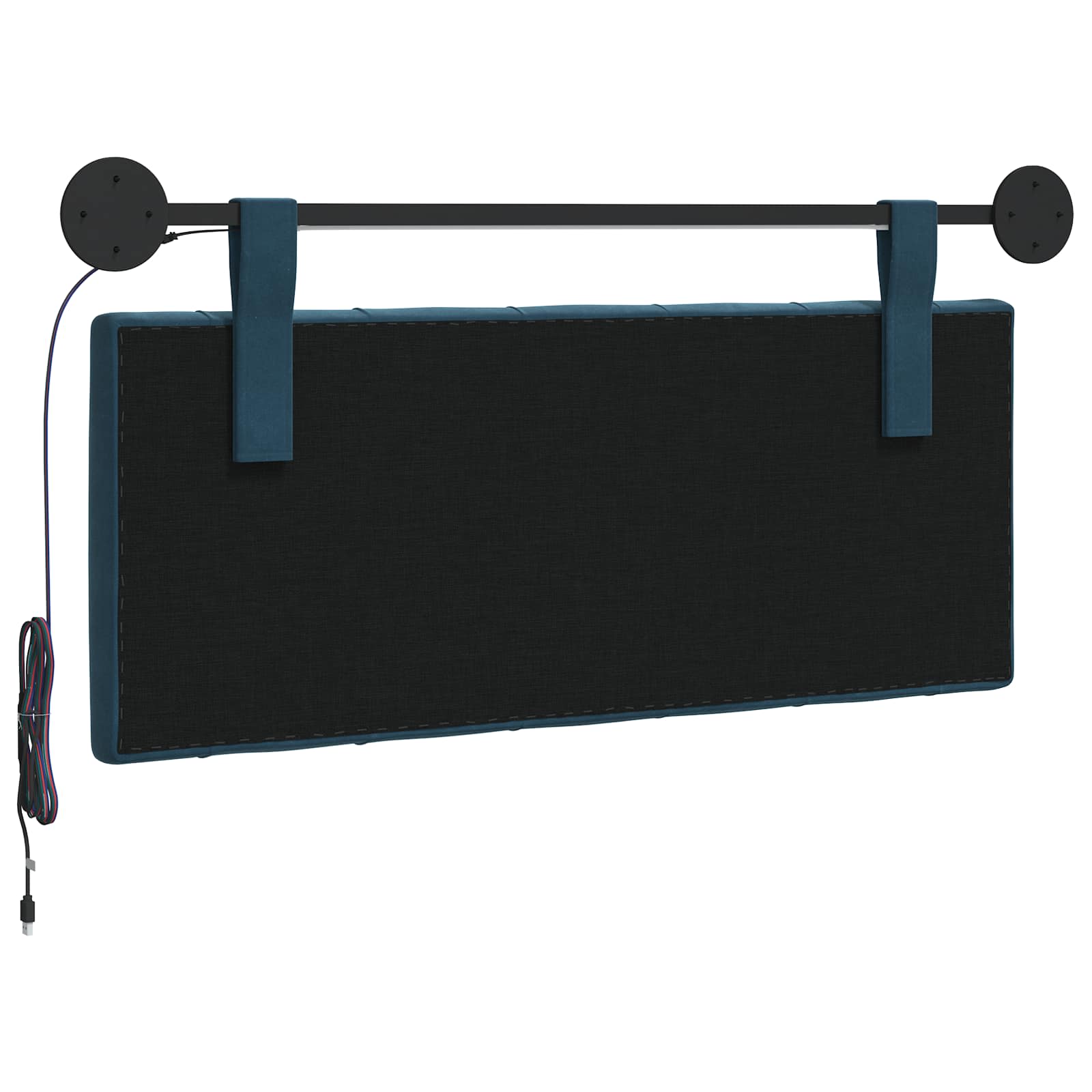 Tête de lit suspendue Avec lumière LED Bleu Velours - XIOS