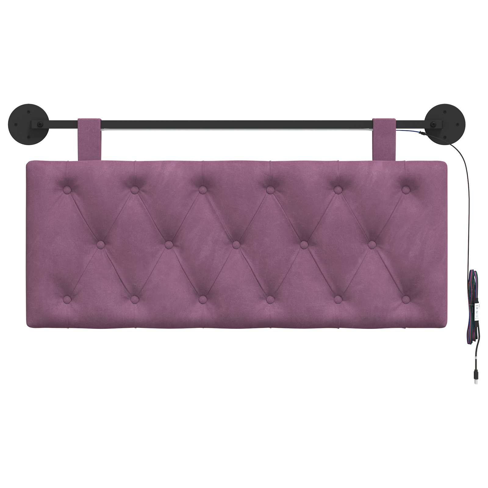 Tête de lit suspendue Avec lumière LED Pourpre Velours - XIOS
