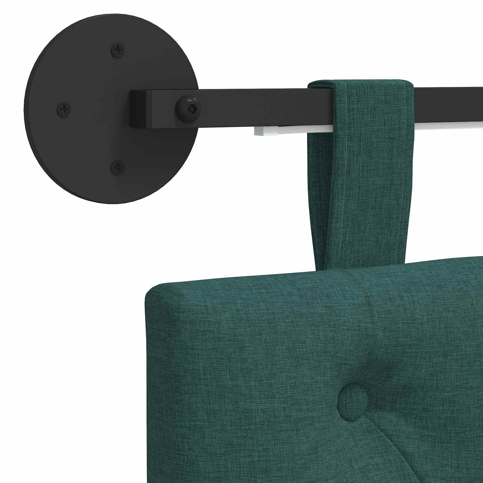 Tête de lit suspendue Avec lumière LED Vert foncé Tissu - XIOS