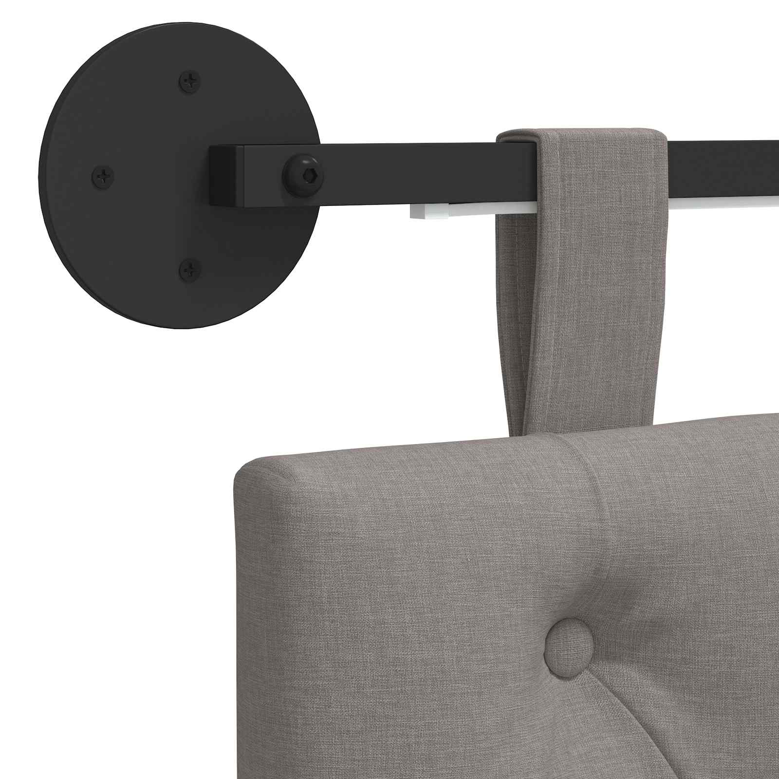 Tête de lit suspendue Avec lumière LED Taupe Tissu - XIOS