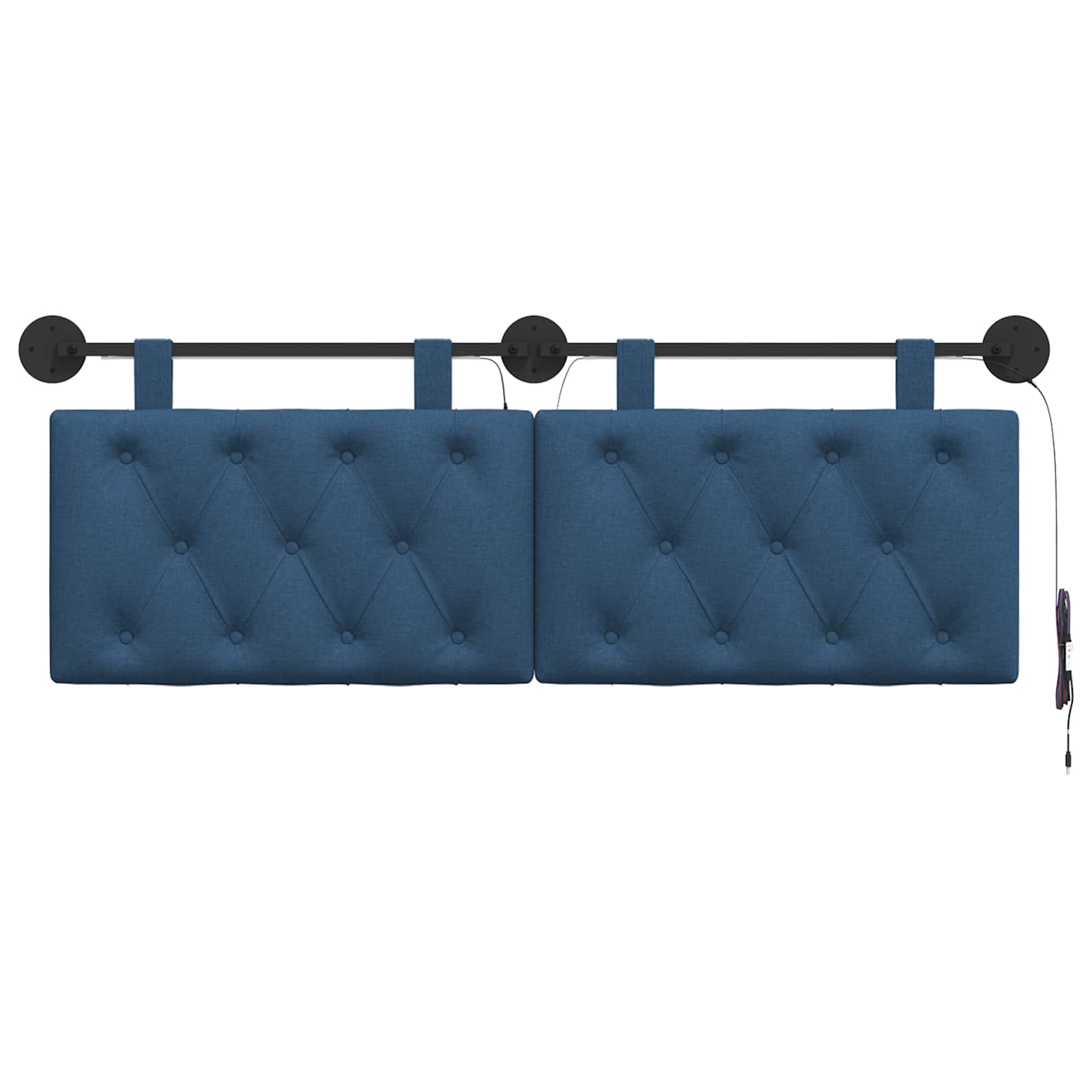 Tête de lit suspendue Avec lumière LED Bleu Tissu - XIOS