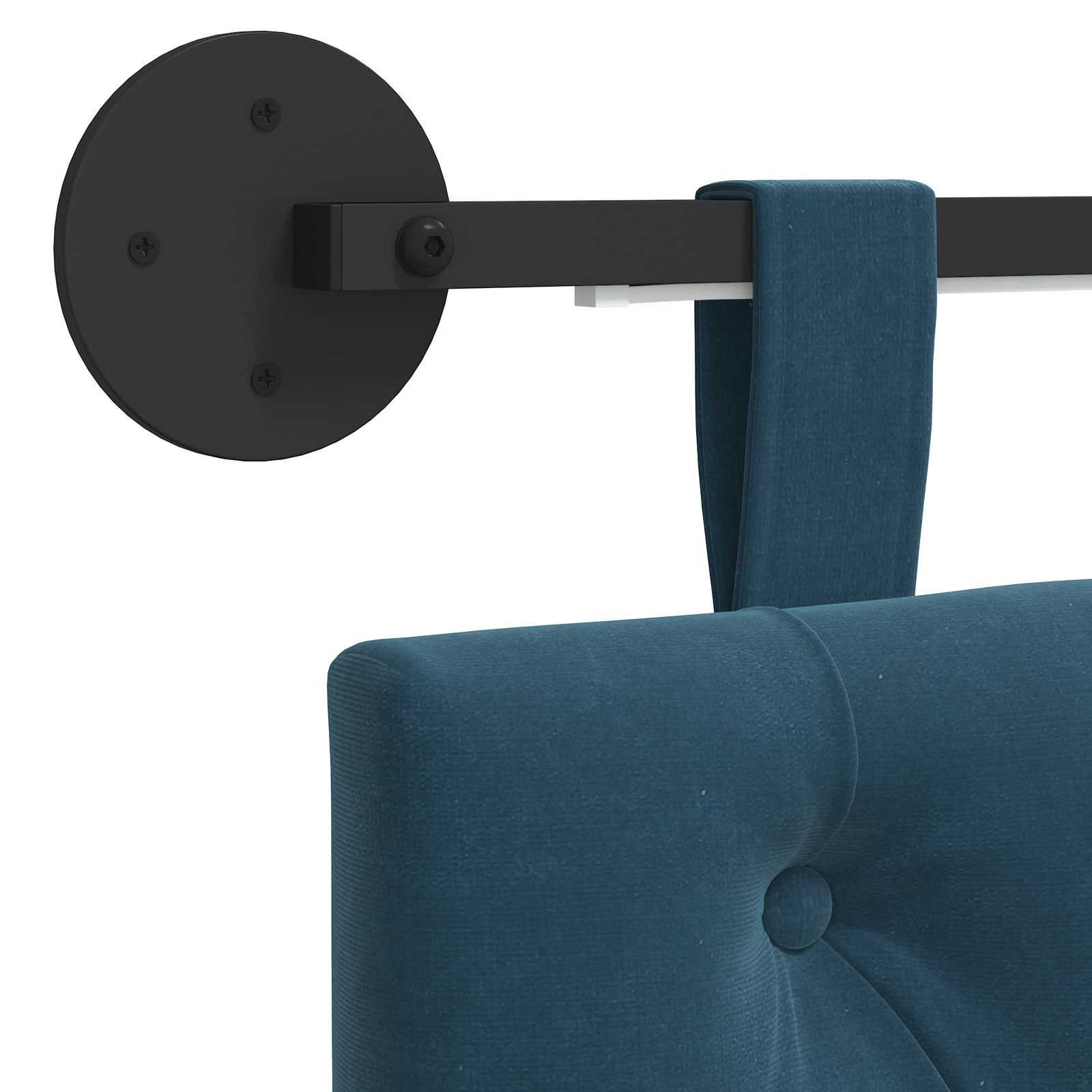 Tête de lit suspendue Avec lumière LED Bleu Velours - XIOS