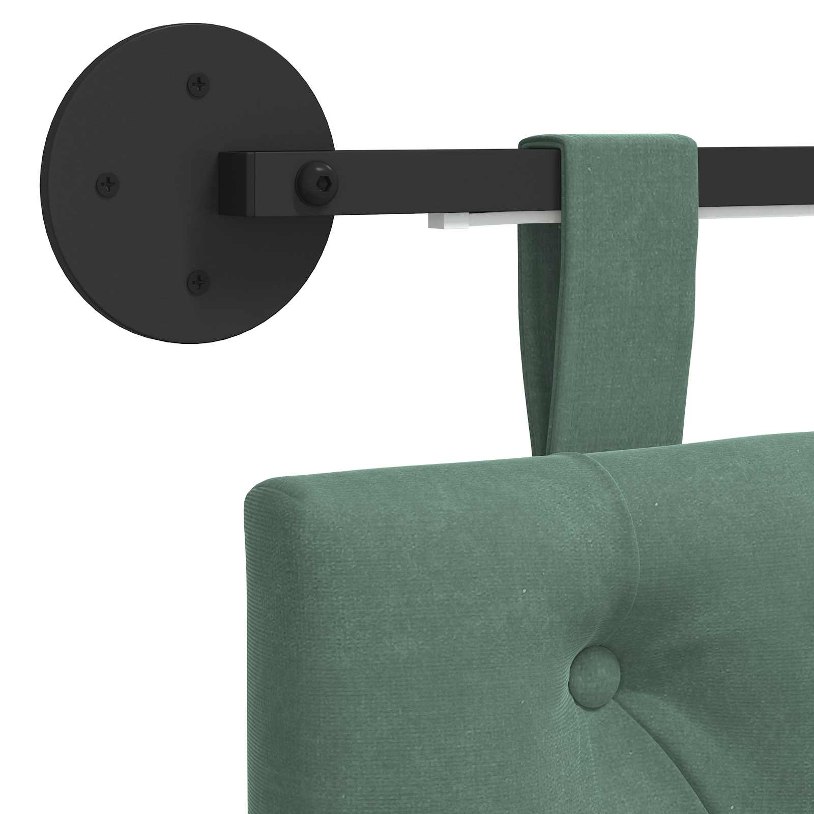 Tête de lit suspendue Avec lumière LED Vert Mer Velours - XIOS