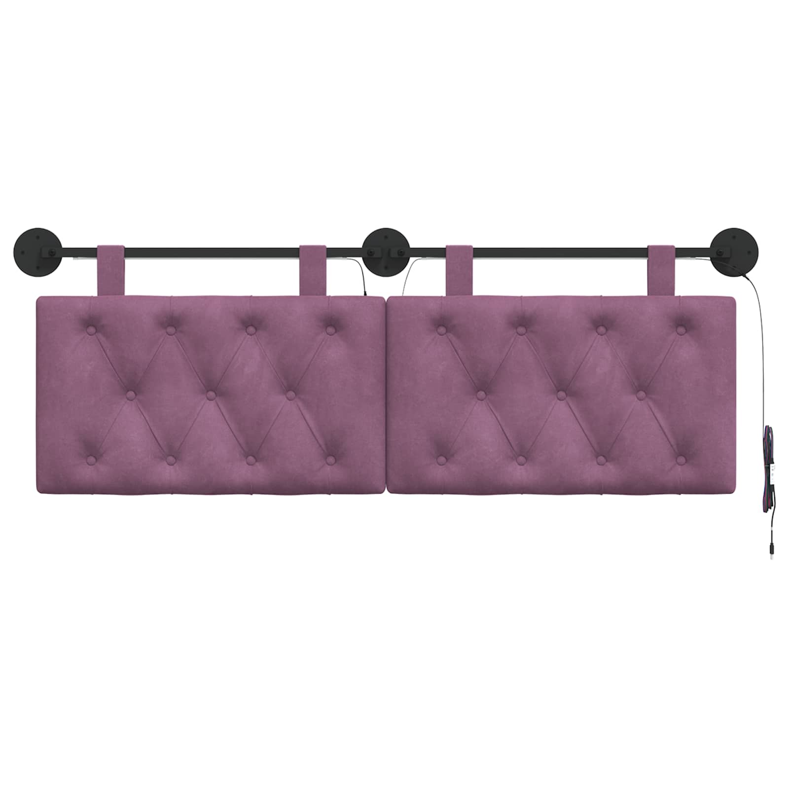 Tête de lit suspendue Avec lumière LED Pourpre Velours - XIOS