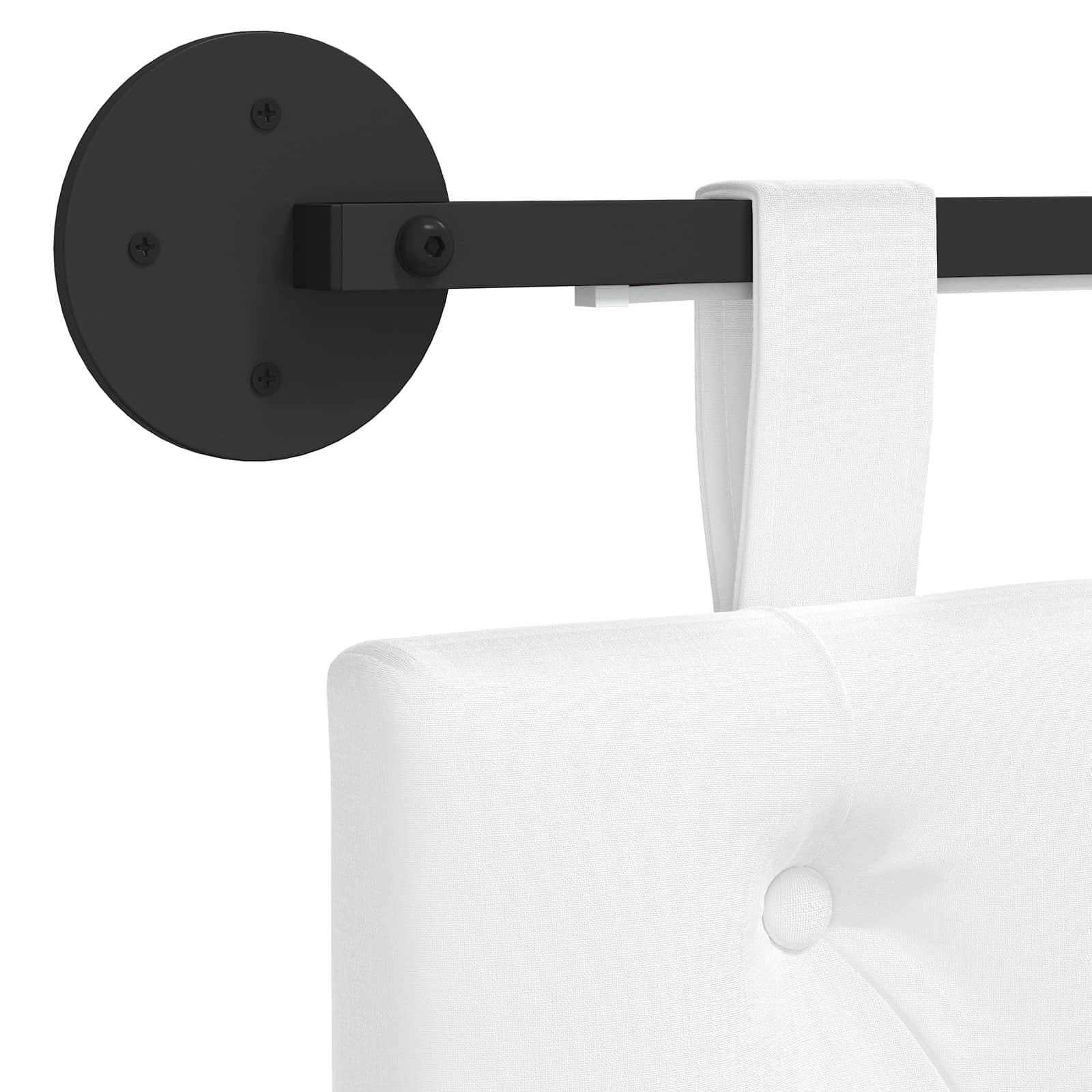 Tête de lit suspendue Avec lumière LED Blanc Tissu - XIOS