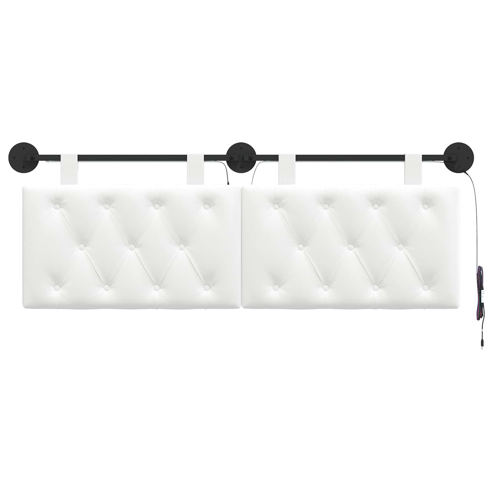 Tête de lit suspendue Avec lumière LED Blanc Tissu - XIOS