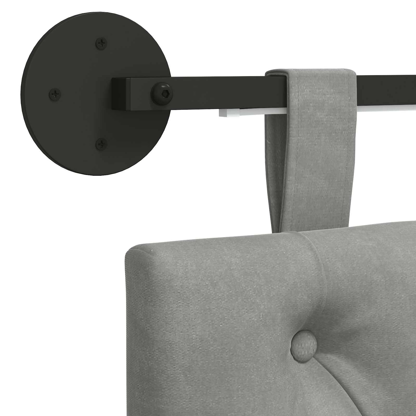 Tête de lit suspendue Avec lumière LED Gris clair Velours - XIOS