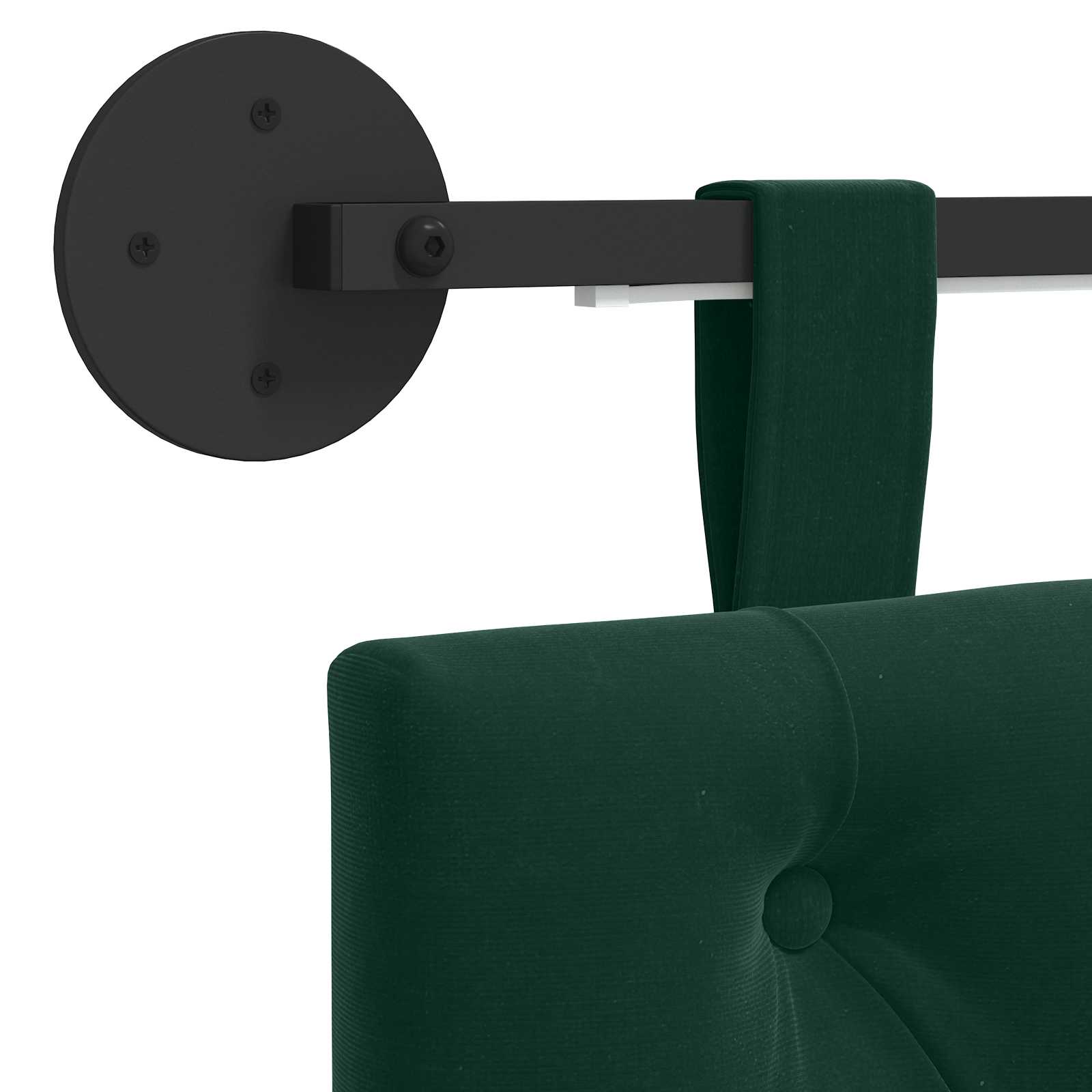 Tête de lit suspendue Avec lumière LED Vert foncé Velours - XIOS