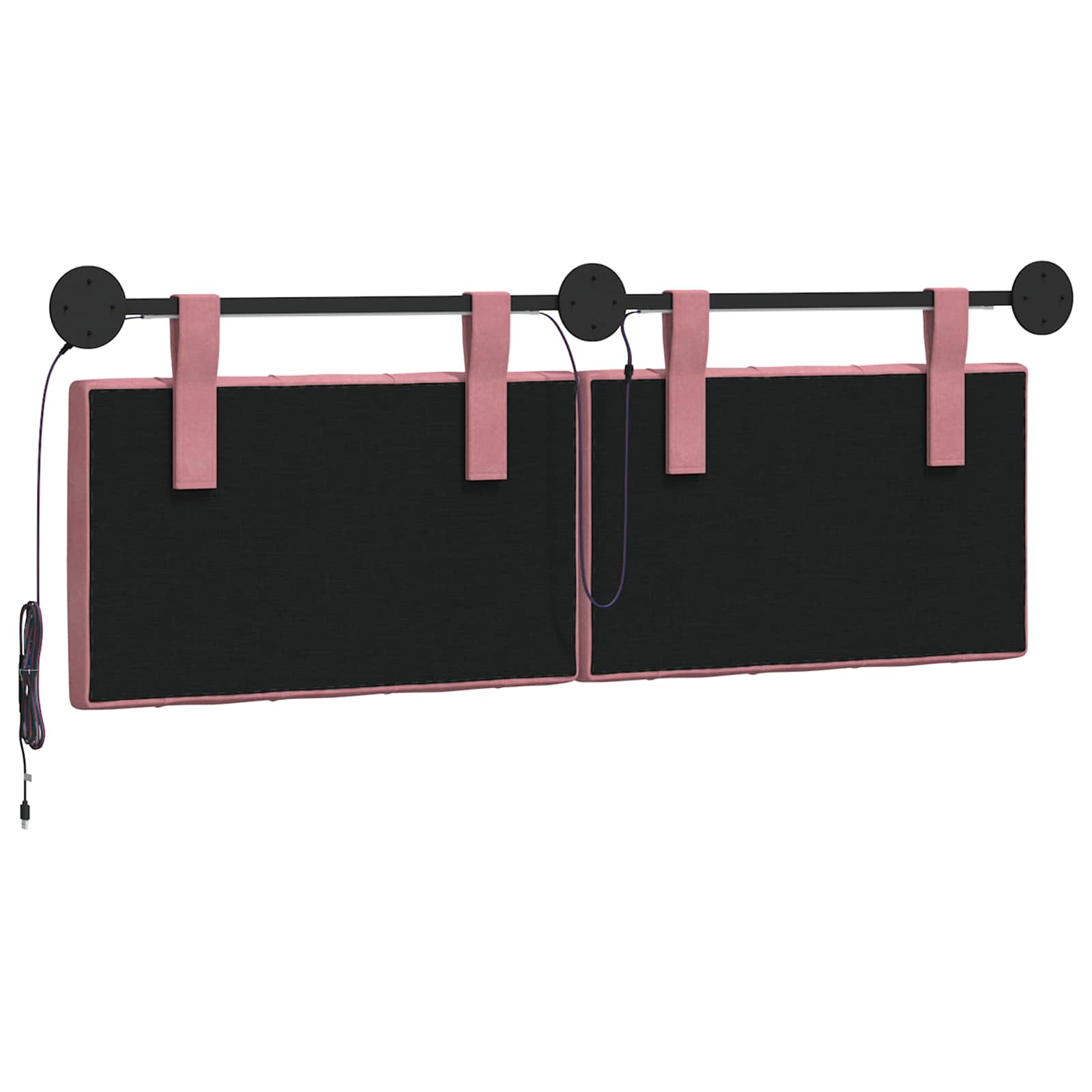 Tête de lit suspendue Avec lumière LED Rose Velours - XIOS