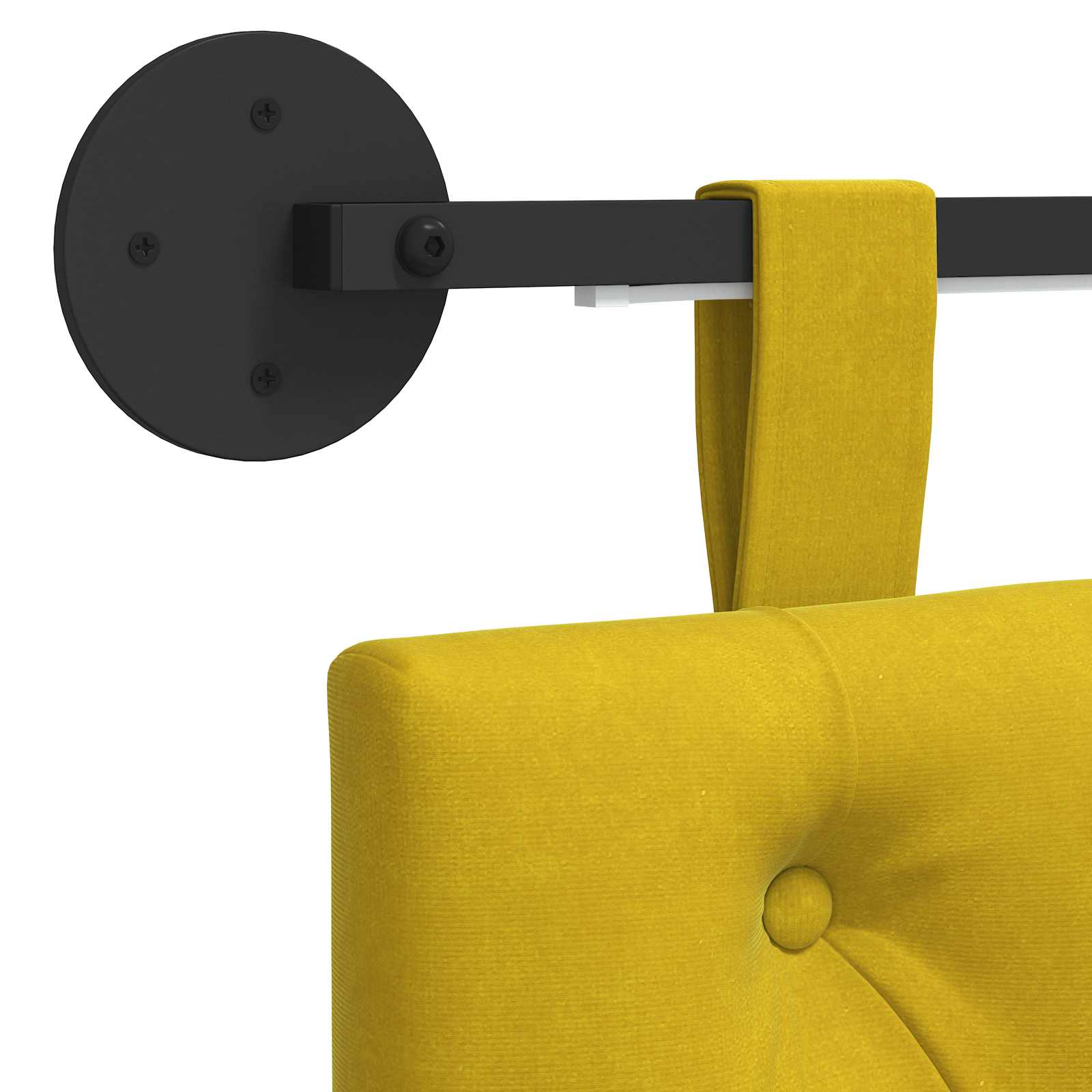 Tête de lit suspendue Avec lumière LED Jaune Velours - XIOS
