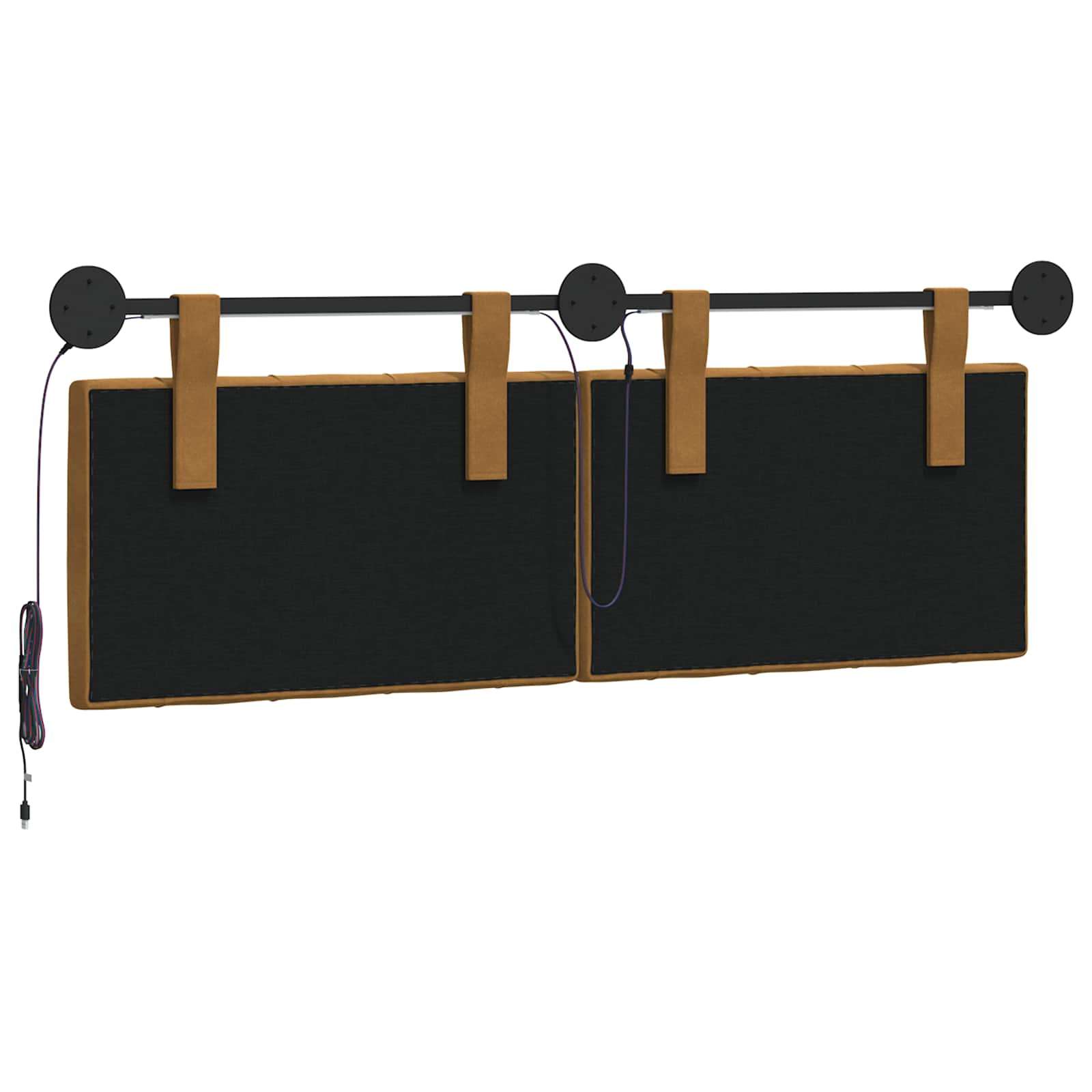 Tête de lit suspendue Avec lumière LED Marron Velours - XIOS
