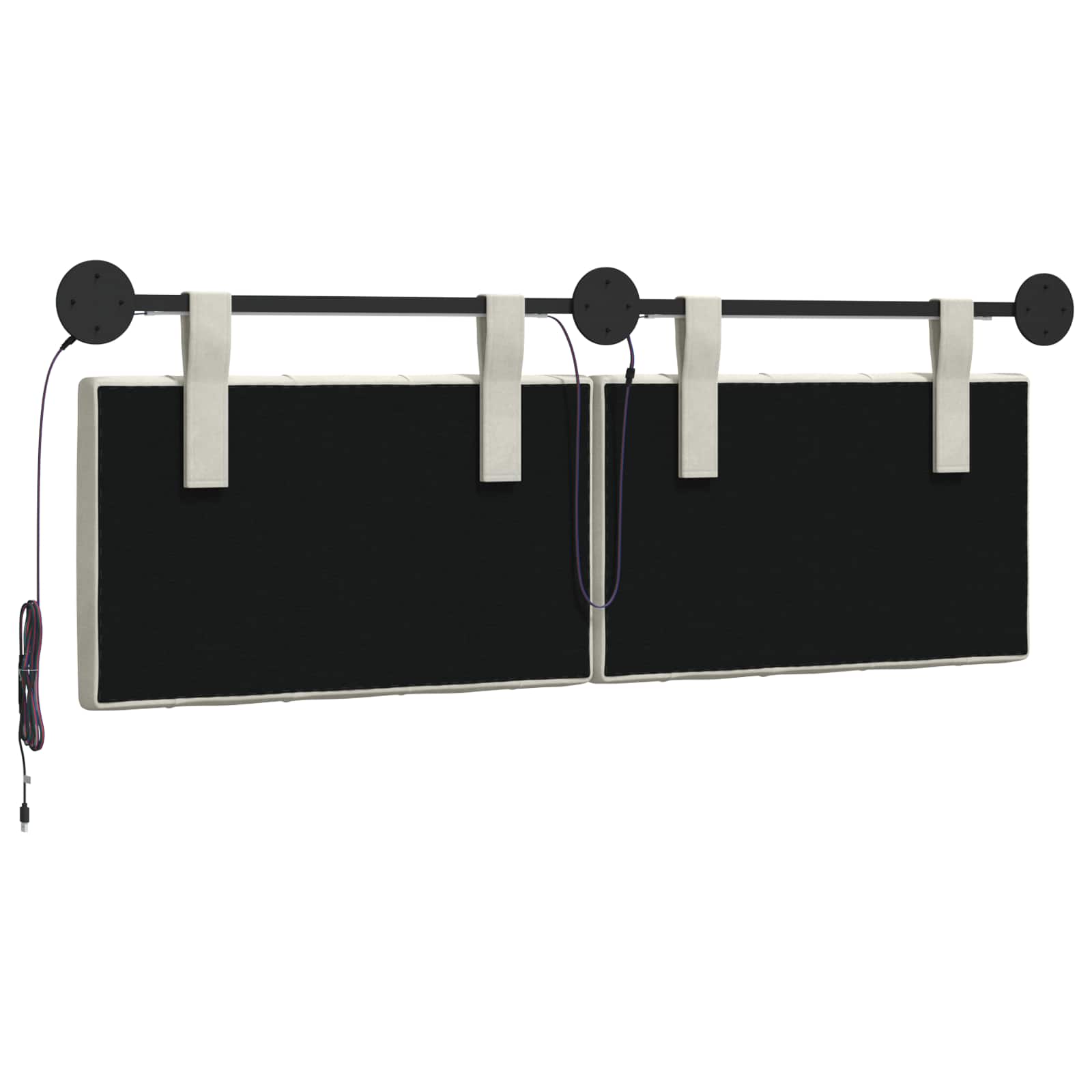 Tête de lit suspendue Avec lumière LED Crème Velours - XIOS