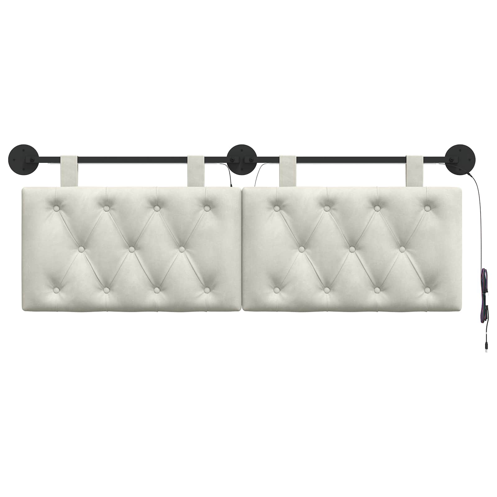 Tête de lit suspendue Avec lumière LED Crème Velours - XIOS