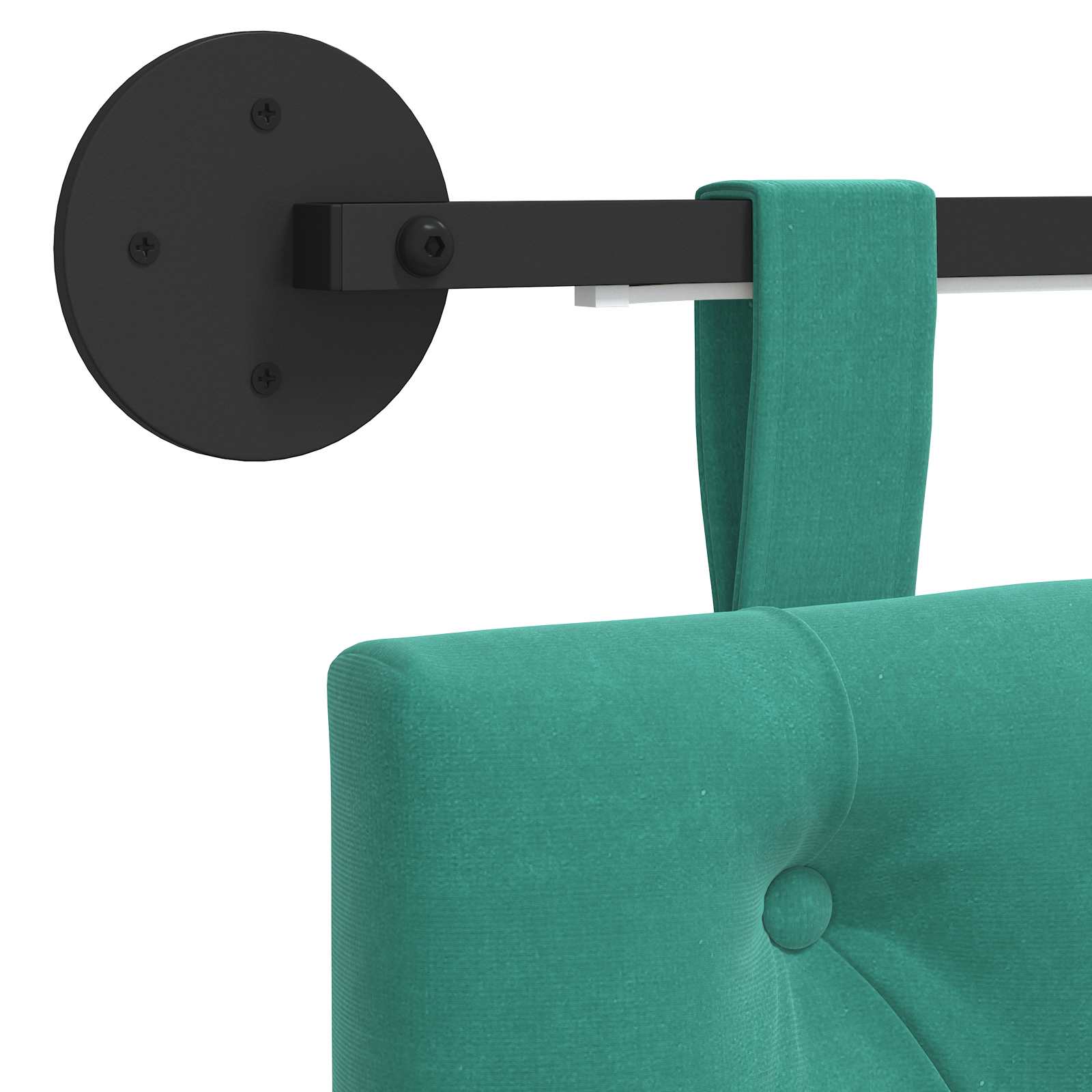 Tête de lit suspendue Avec lumière LED Turquoise Velours - XIOS