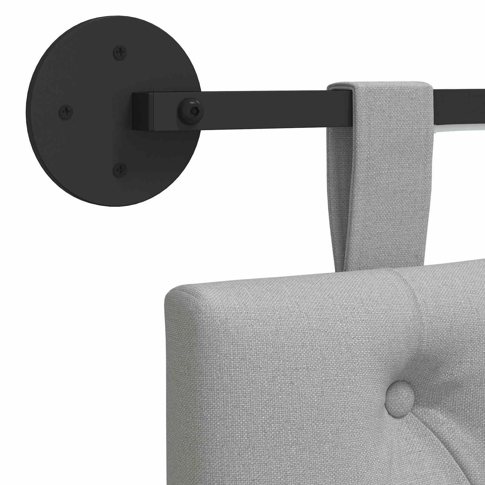 Tête de lit suspendue Avec lumière LED Gris nuage Tissu - XIOS