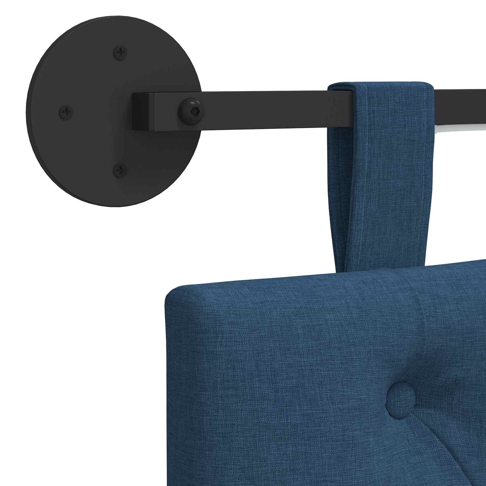 Tête de lit suspendue Avec lumière LED Bleu Tissu - XIOS