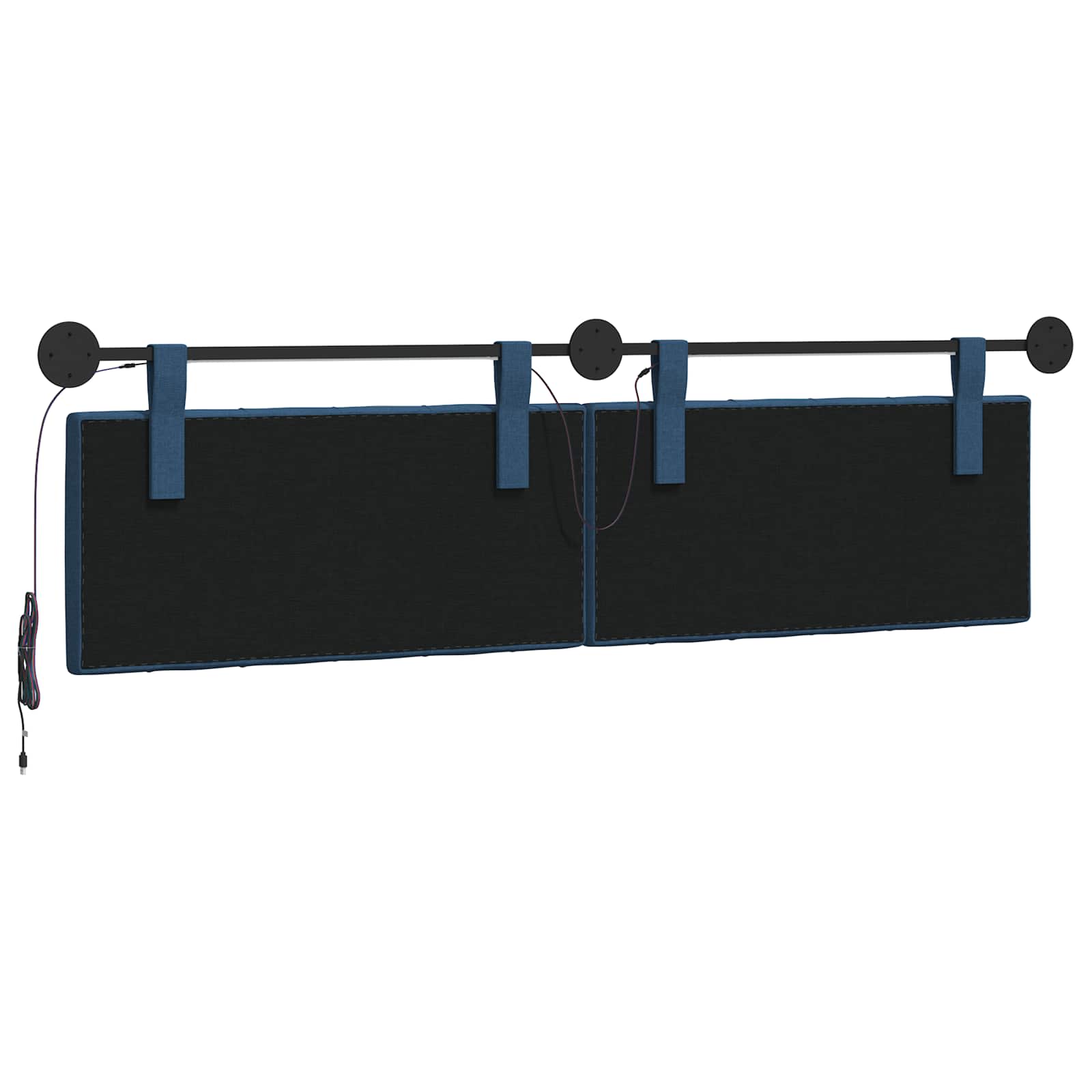 Tête de lit suspendue Avec lumière LED Bleu Tissu - XIOS