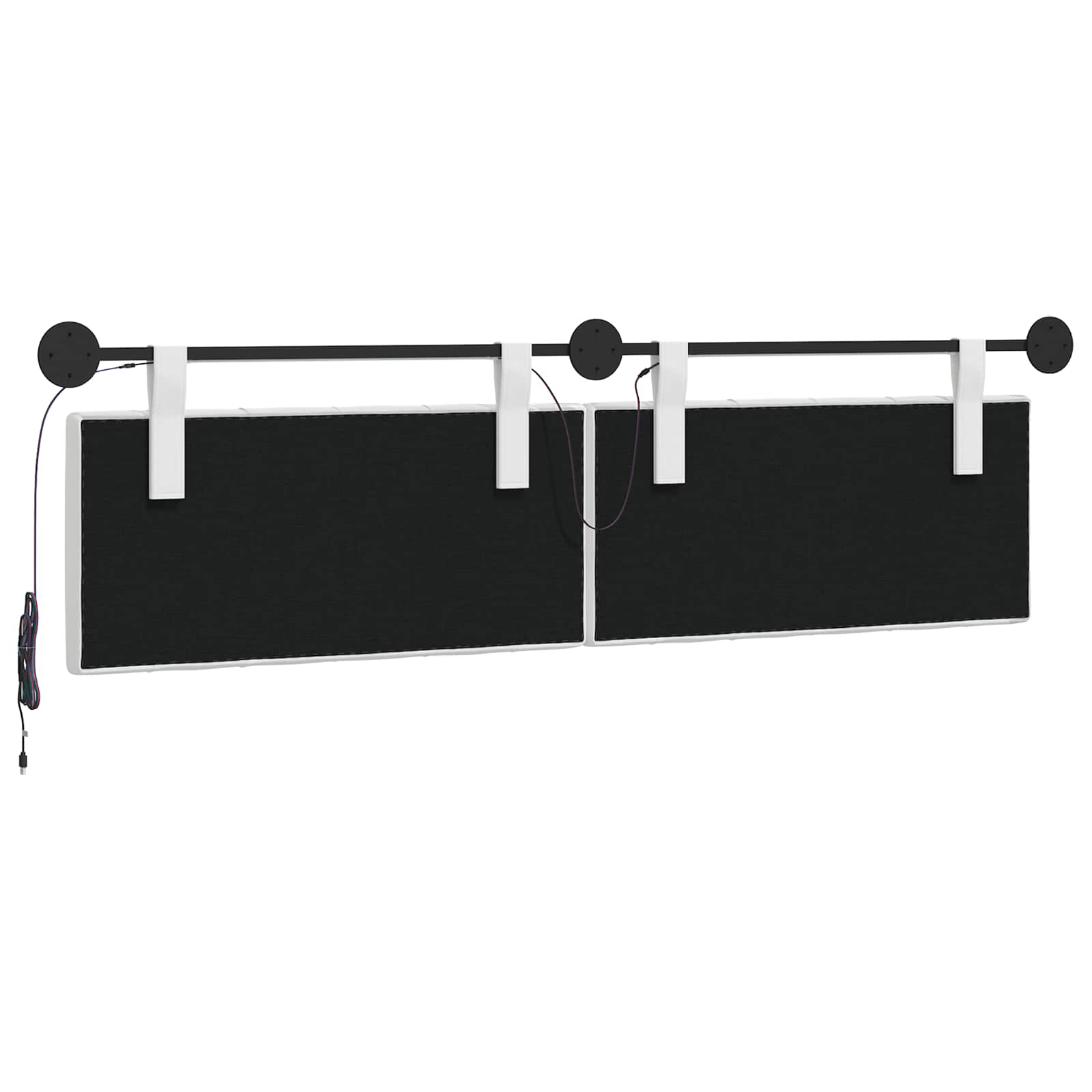 Tête de lit suspendue Avec lumière LED Blanc Tissu - XIOS