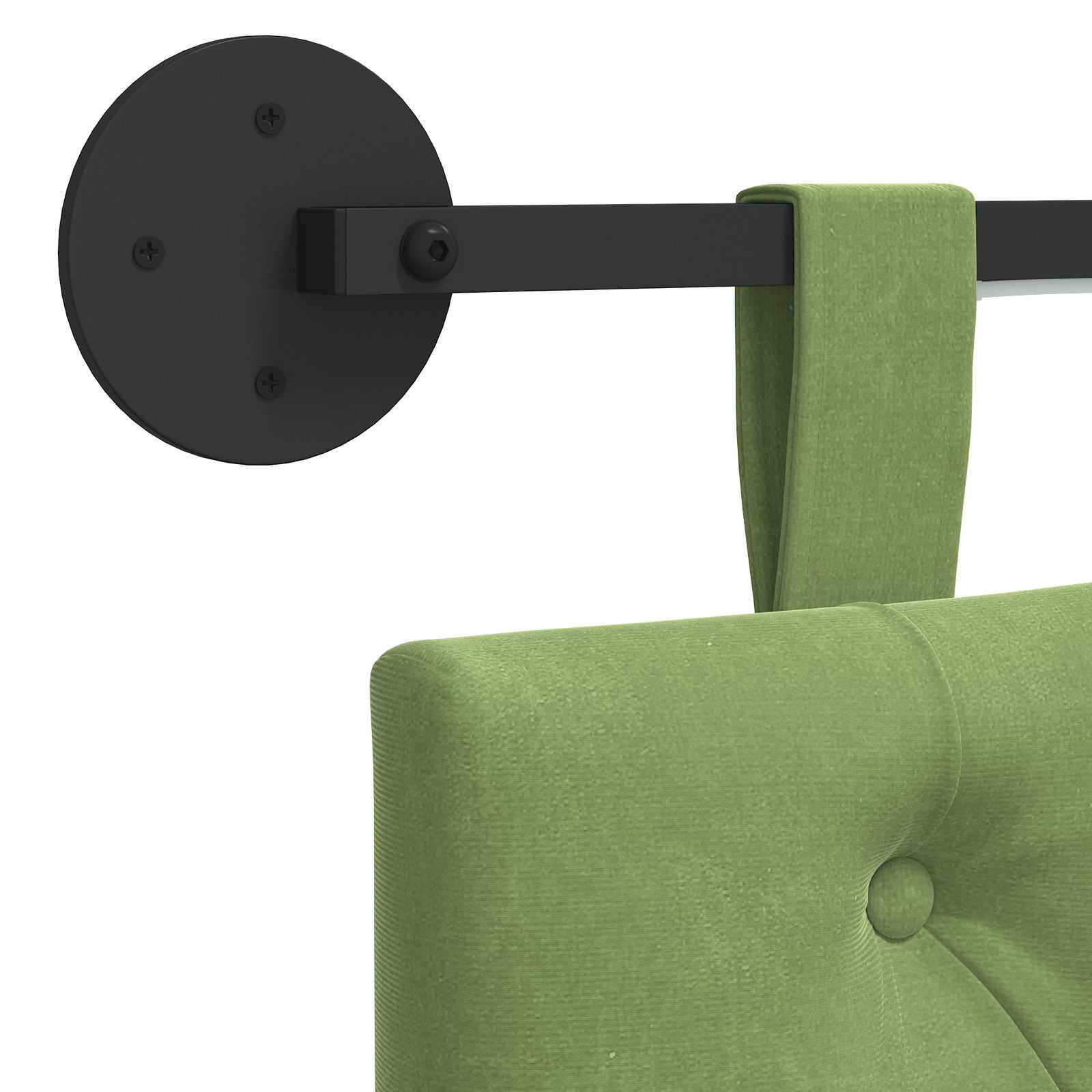 Tête de lit suspendue Avec lumière LED Vert clair Velours - XIOS