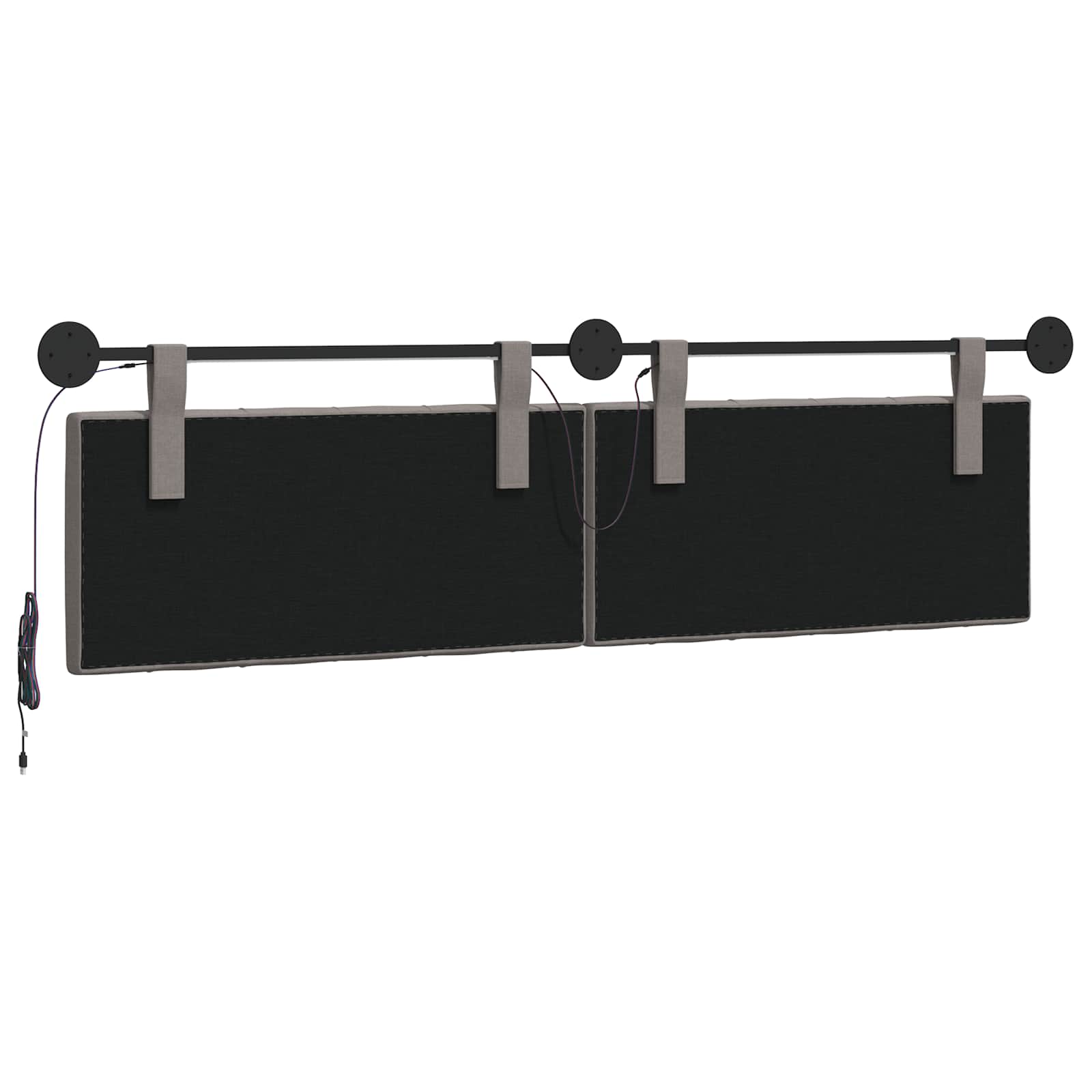 Tête de lit suspendue Avec lumière LED Taupe Tissu - XIOS