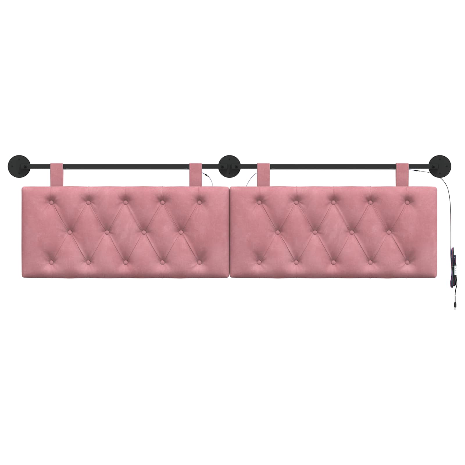 Tête de lit suspendue Avec lumière LED Rose Velours - XIOS