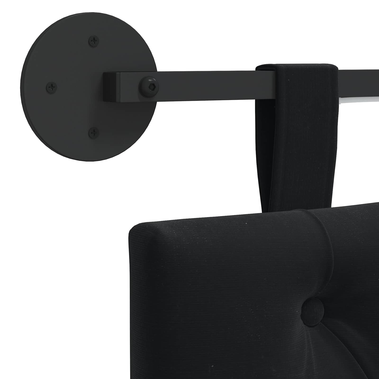 Tête de lit suspendue Avec lumière LED Noir Velours - XIOS