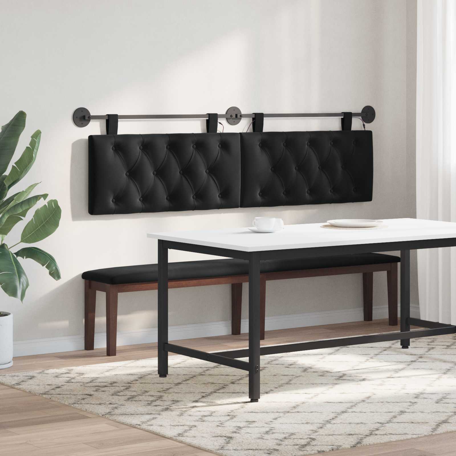 Tête de lit suspendue Avec lumière LED Noir Velours - XIOS