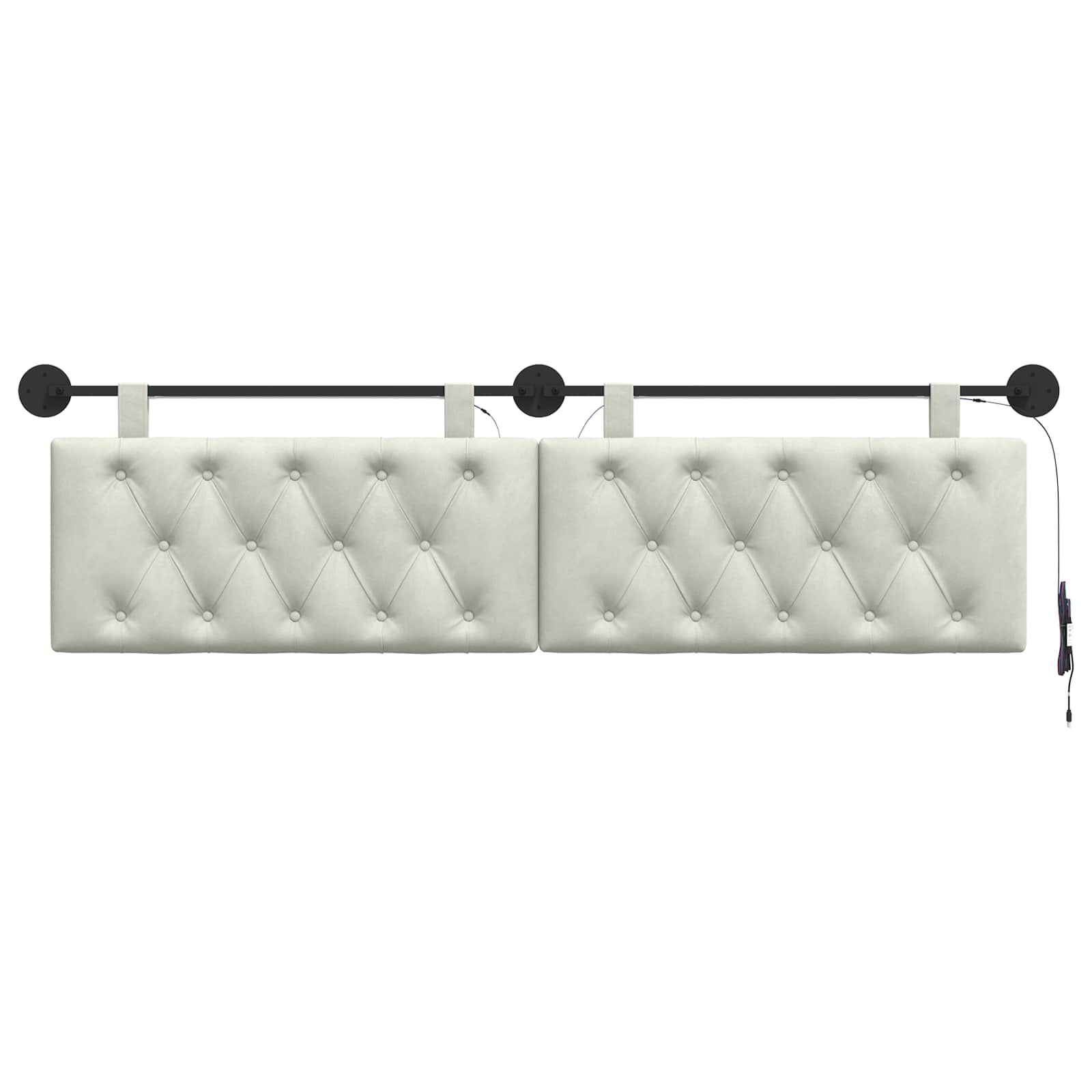 Tête de lit suspendue Avec lumière LED Crème Velours - XIOS